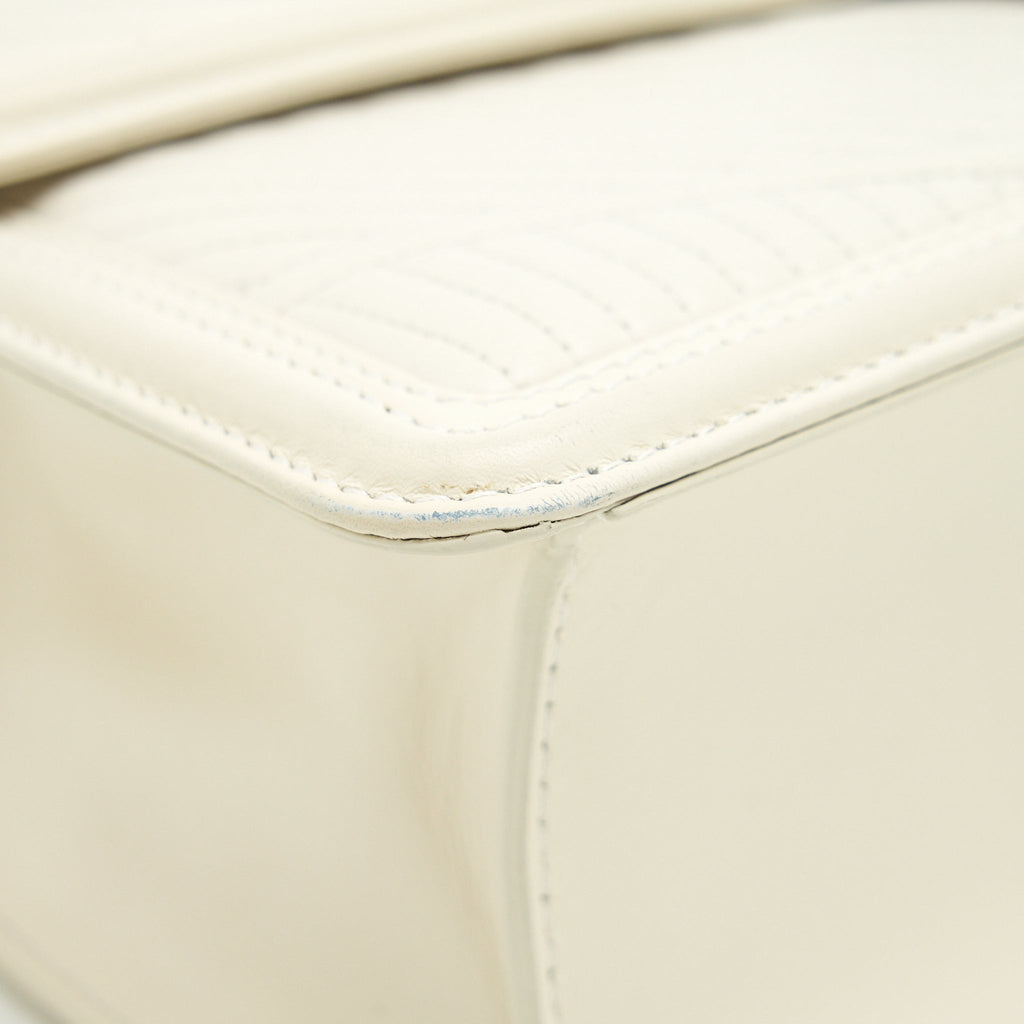 BVLGARI SERPENTI DIAMOND BLAST SHOULDER BAG IN WHITE SHW