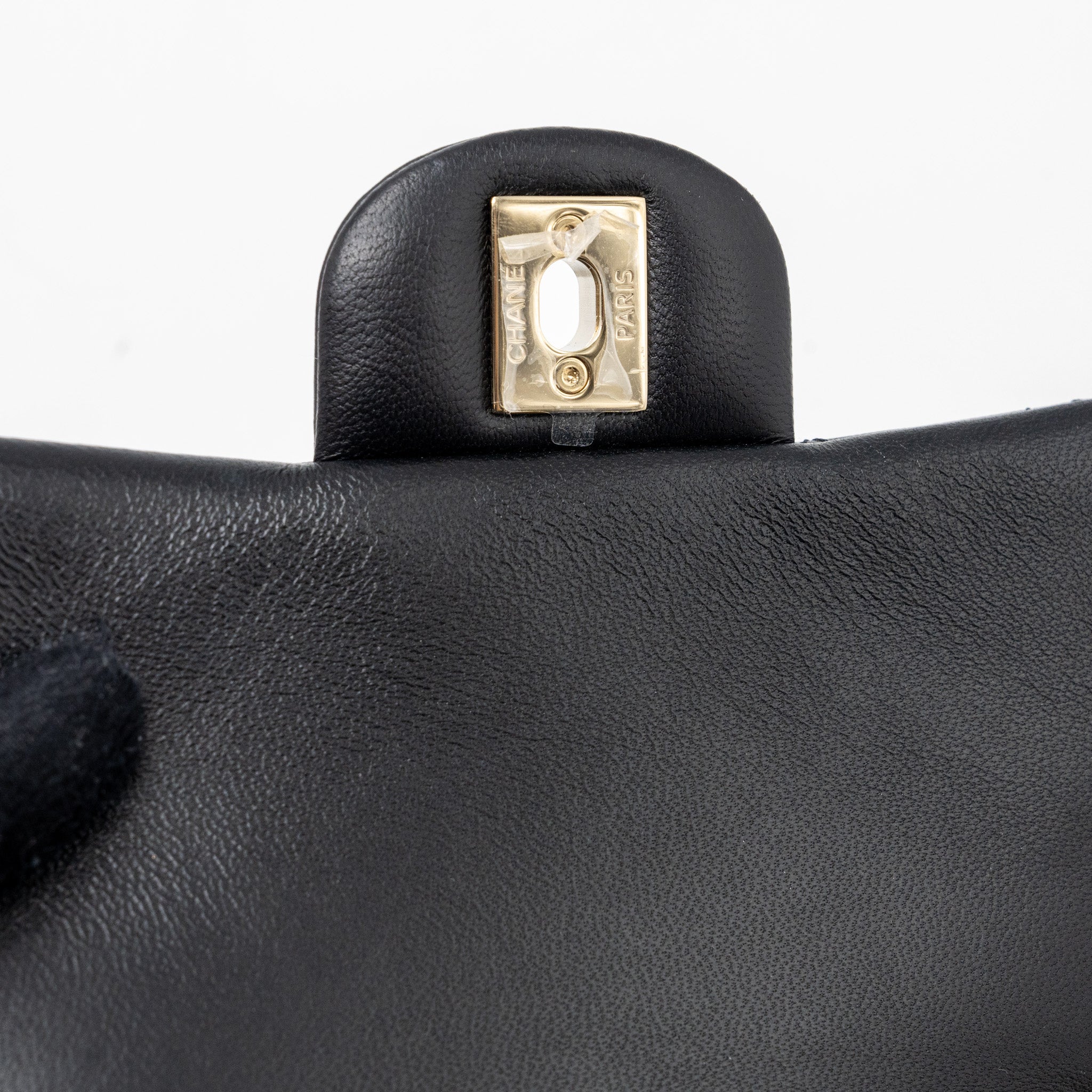 CHANEL CLASSIC MINI SQUARE FLAP BAG LAMBSKIN BLACK LGHW (MICROCHIP)