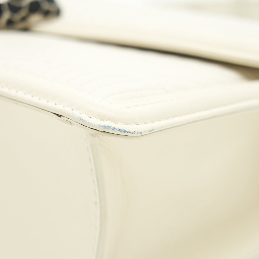 BVLGARI SERPENTI DIAMOND BLAST SHOULDER BAG IN WHITE SHW