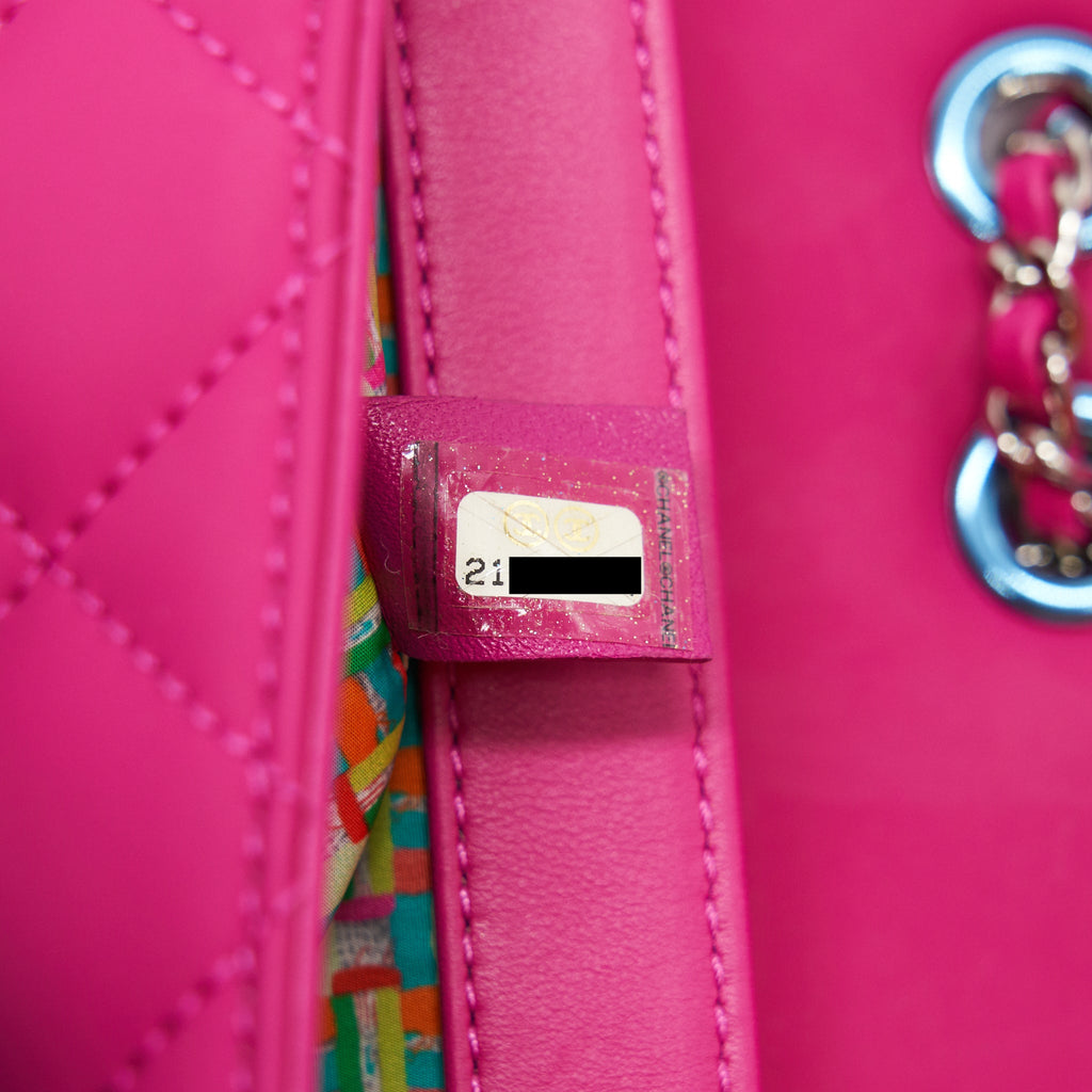 CHANEL RUBBER QUILTED LAMBSKIN FLAP BAG PINK SHW