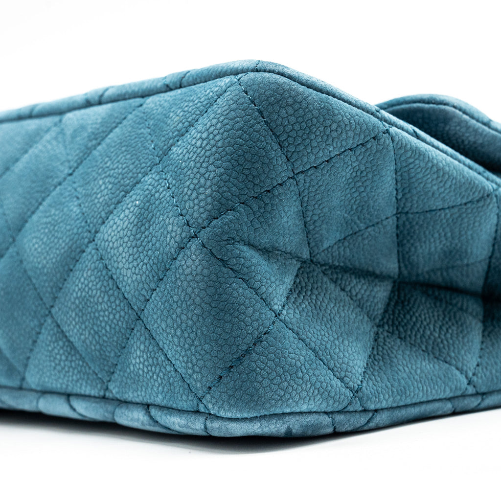 CHANEL MAXI 2.55 REISSUE FLAP BAG CAVIAR BLUE RUTHENIUM HARDWARE