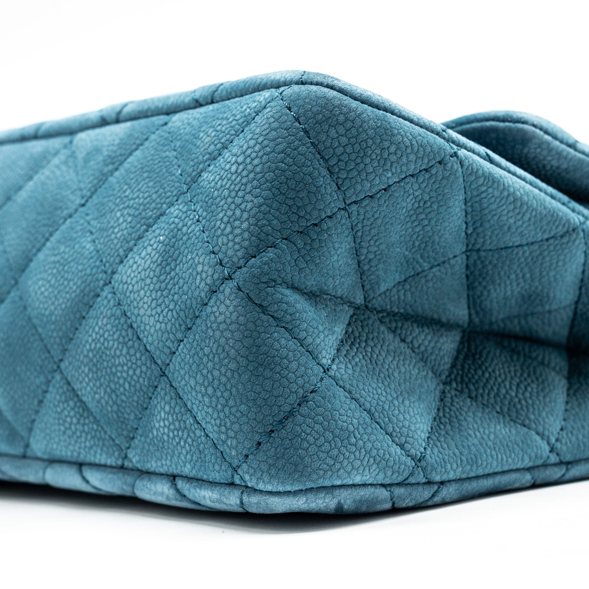 CHANEL MAXI 2.55 REISSUE FLAP BAG CAVIAR BLUE RUTHENIUM HARDWARE