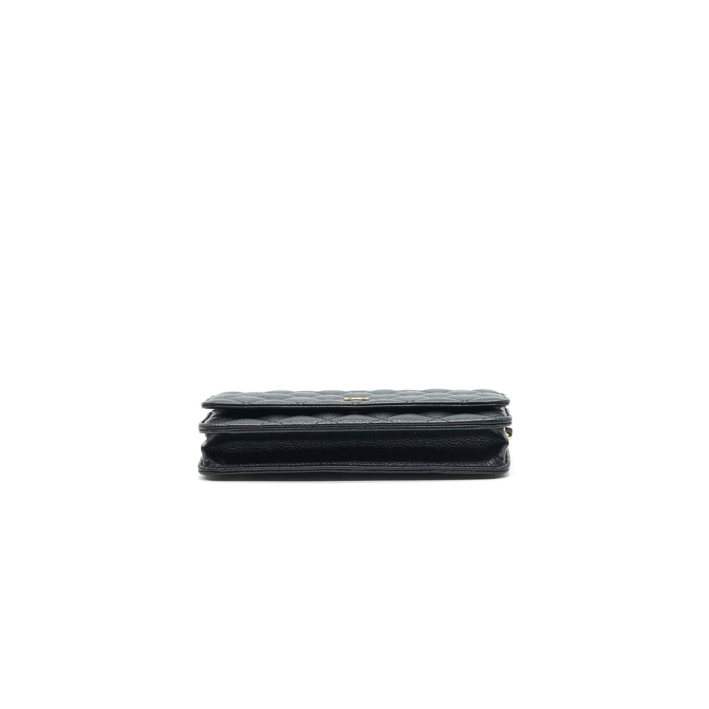CHANEL CLASSIC WALLET ON CHAIN CAVIAR BLACK WITH GHW