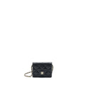 CHANEL CARD HOLDER ON CHAIN CAVIAR BLACK LGHW