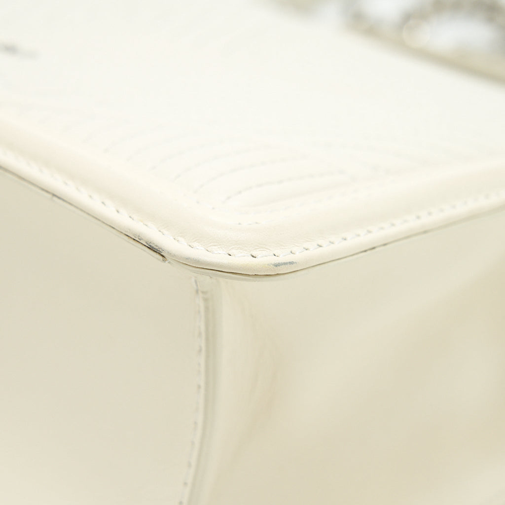 BVLGARI SERPENTI DIAMOND BLAST SHOULDER BAG IN WHITE SHW