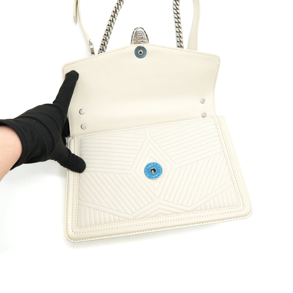 BVLGARI SERPENTI DIAMOND BLAST SHOULDER BAG IN WHITE SHW