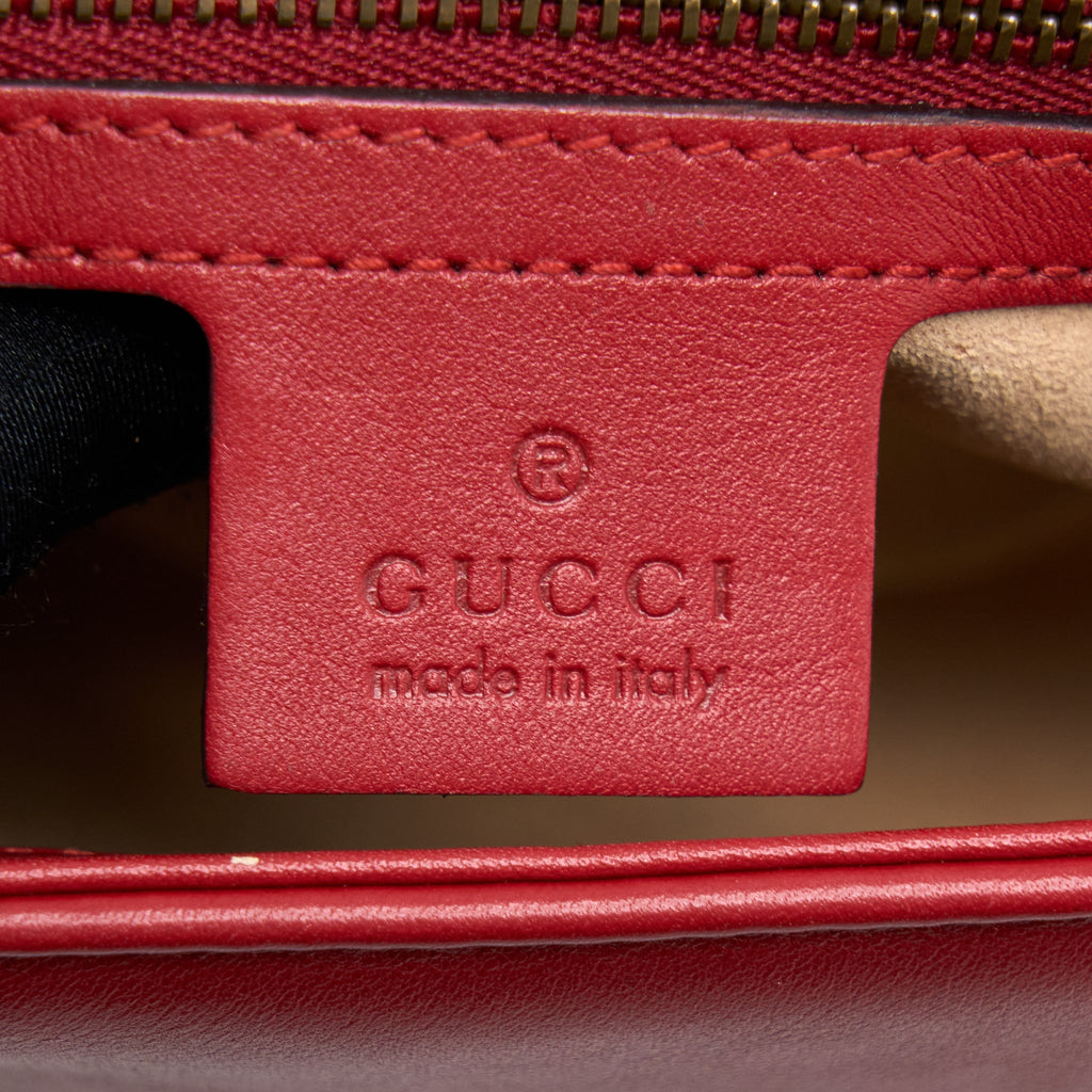 GUCCI SMALL GG MARMONT BAG RED GHW