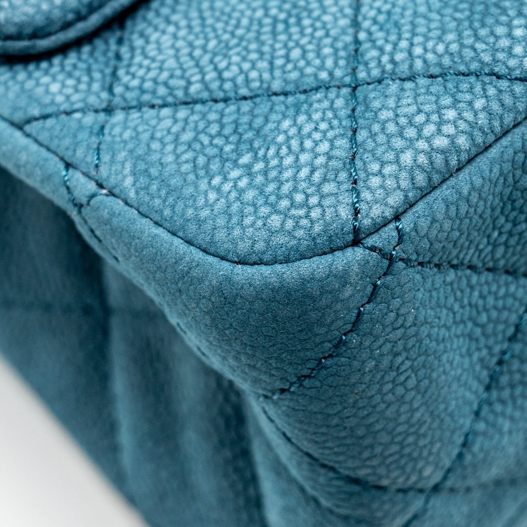 CHANEL MAXI 2.55 REISSUE FLAP BAG CAVIAR BLUE RUTHENIUM HARDWARE