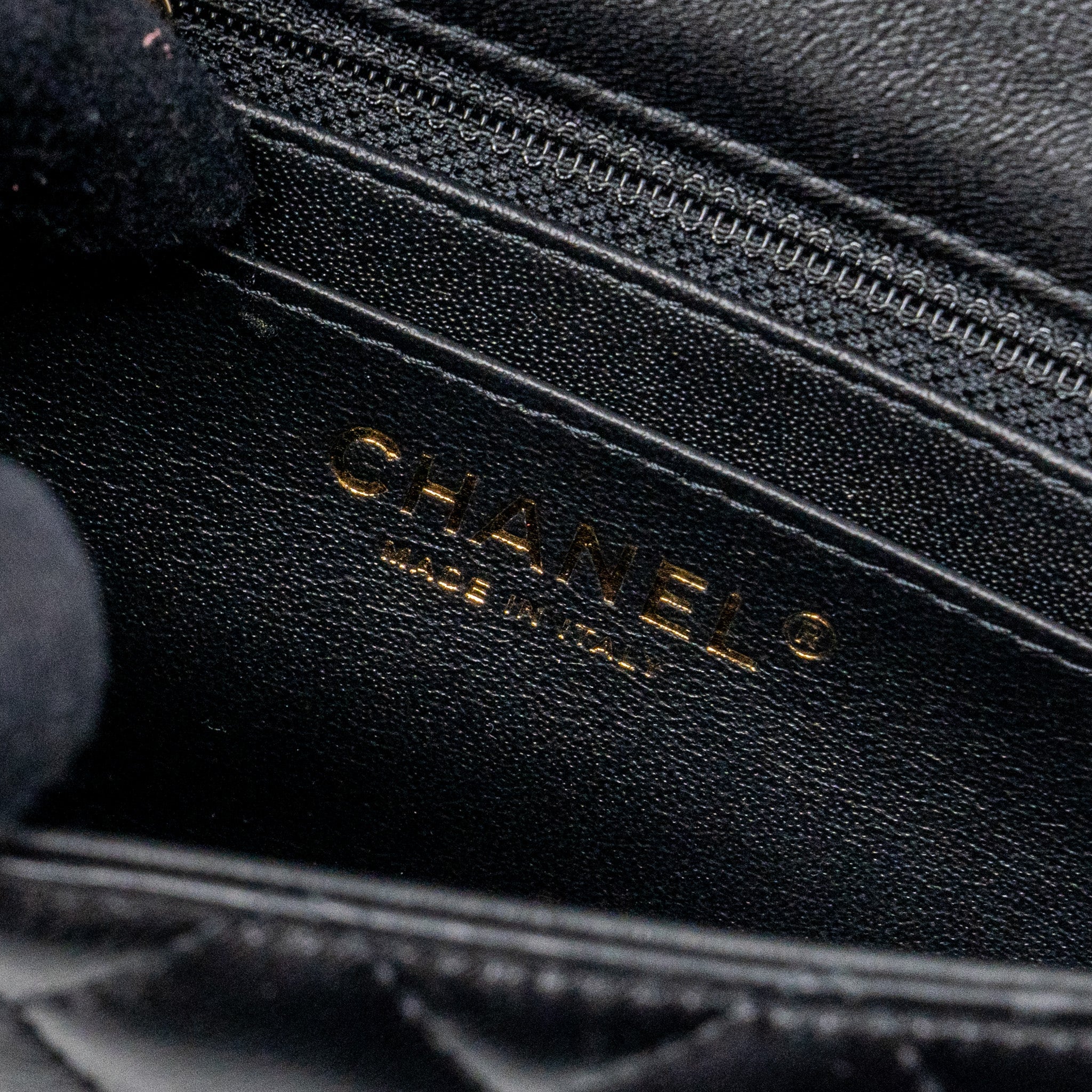 CHANEL CLASSIC MINI SQUARE FLAP BAG LAMBSKIN BLACK LGHW (MICROCHIP)