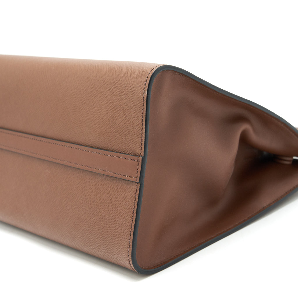 PRADA SAFFIANO BORDA BAG BROWN GHW