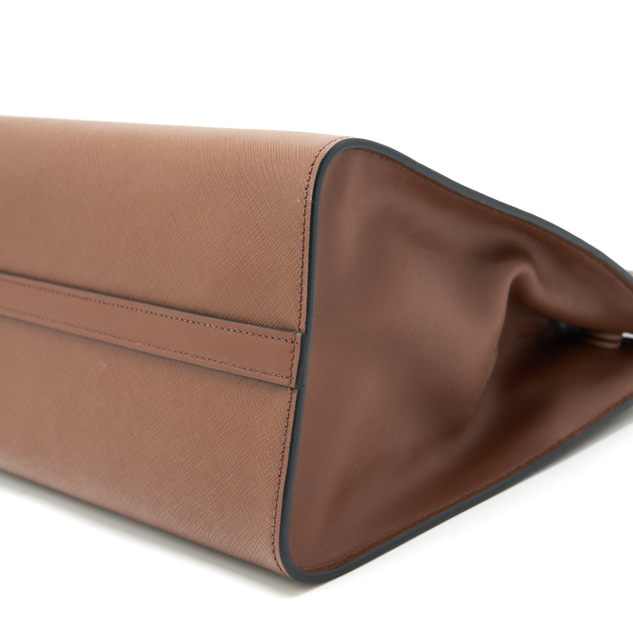 PRADA SAFFIANO BORDA BAG BROWN GHW