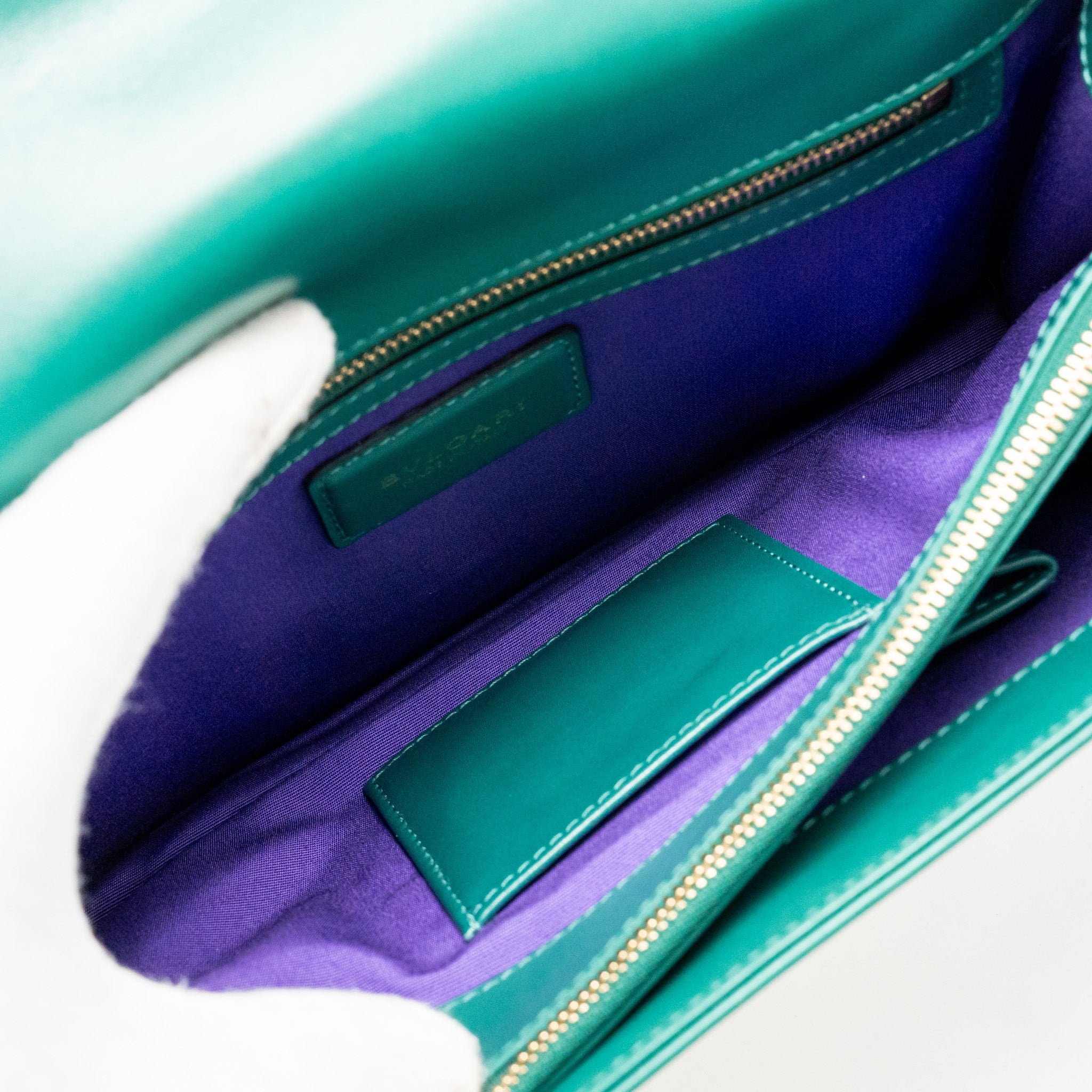 BVLGARI SERPENTI FOREVER SHOULDER BAG CALFSKIN GREEN LGHW