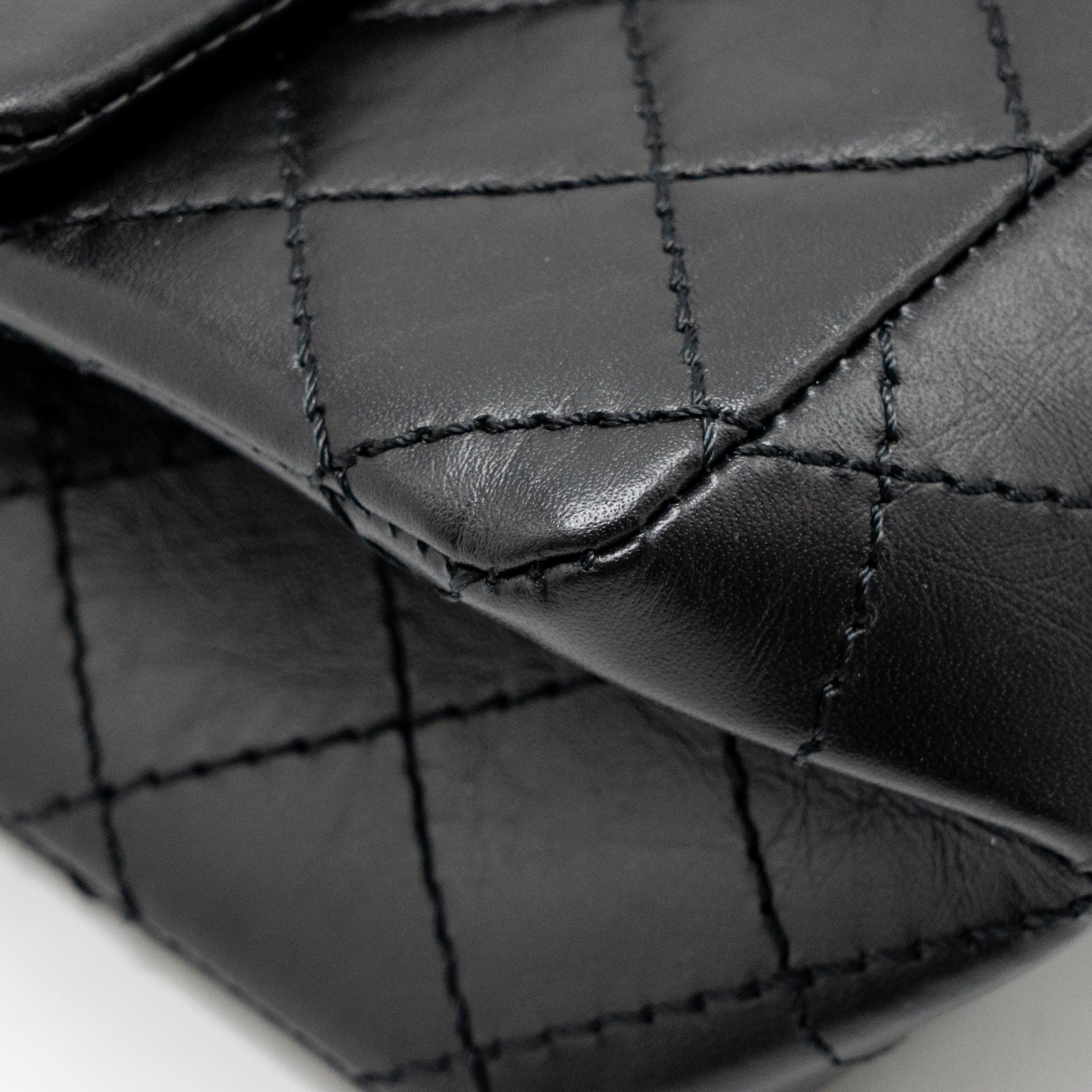 CHANEL MINI 2.55 REISSUE AGED CALFSKIN BLACK GHW (MICROCHIP)