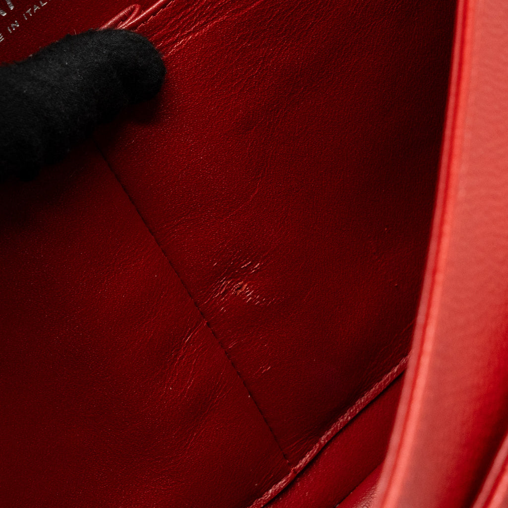 CHANEL CLASSIC JUMBO DOUBLE FLAP BAG CAVIAR RED SHW