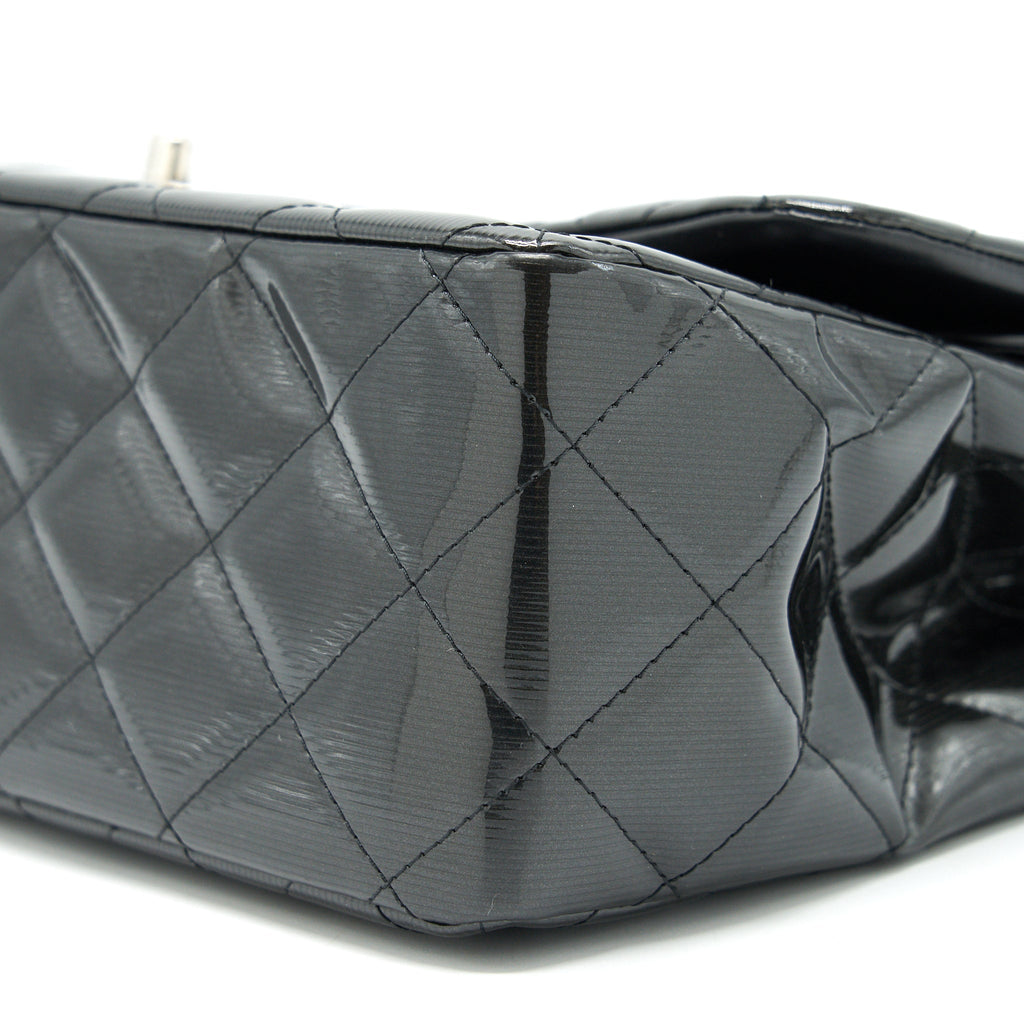 CHANEL CLASSIC FLAP BAG JUMBO PATENT BLACK SHW