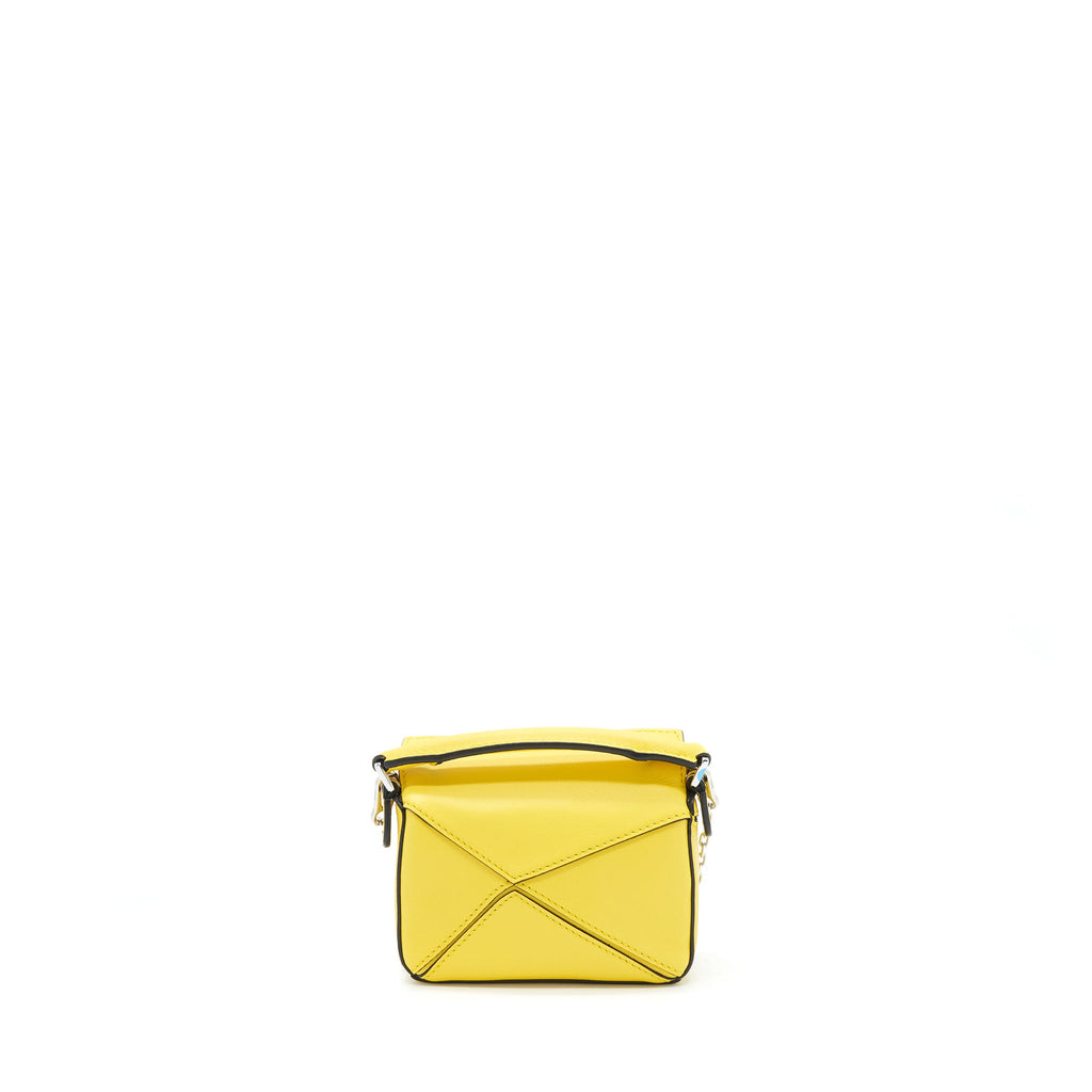 LOEWE NANO PUZZLE CLASSIC CALFSKIN YELLOW WITH SHW