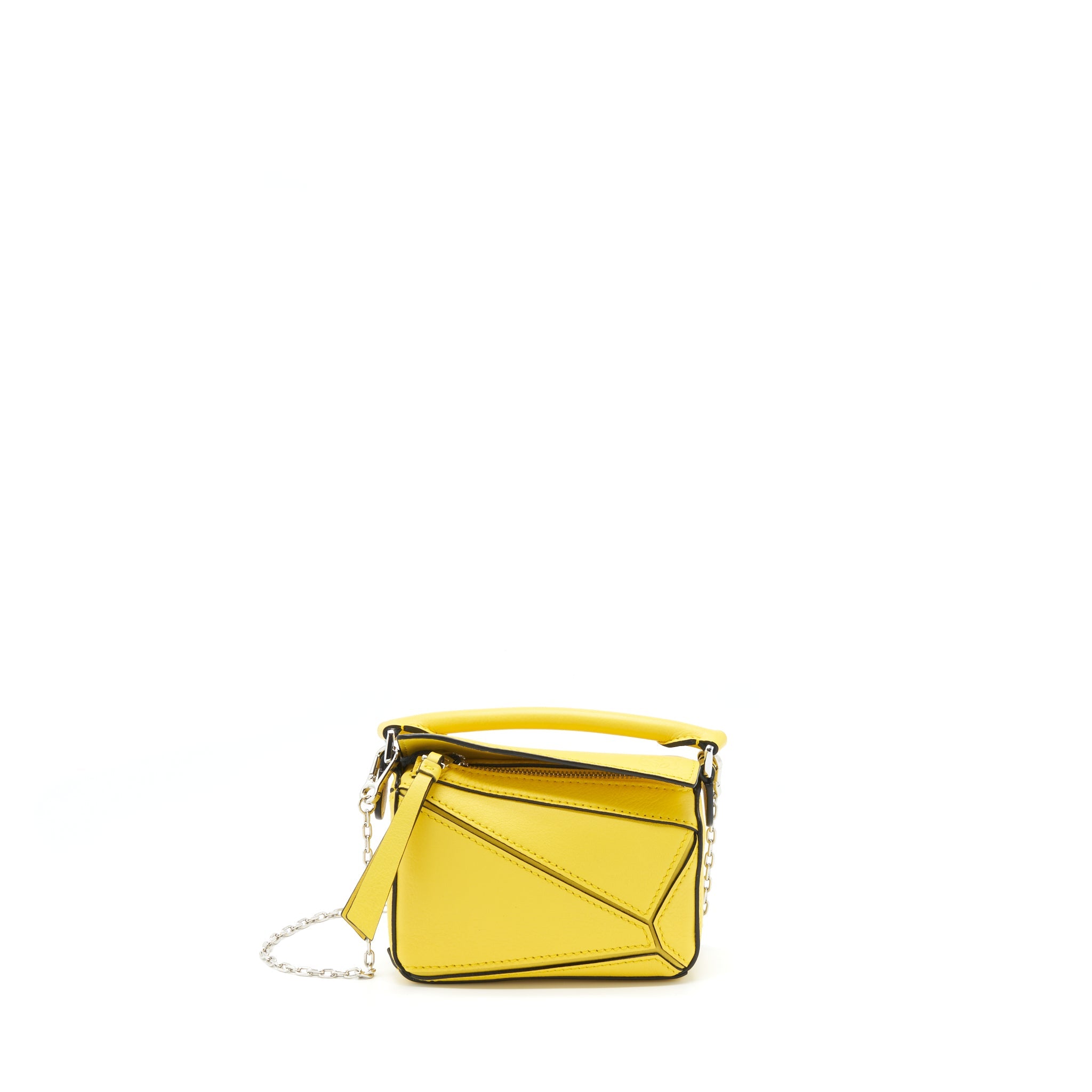LOEWE NANO PUZZLE CLASSIC CALFSKIN YELLOW WITH SHW