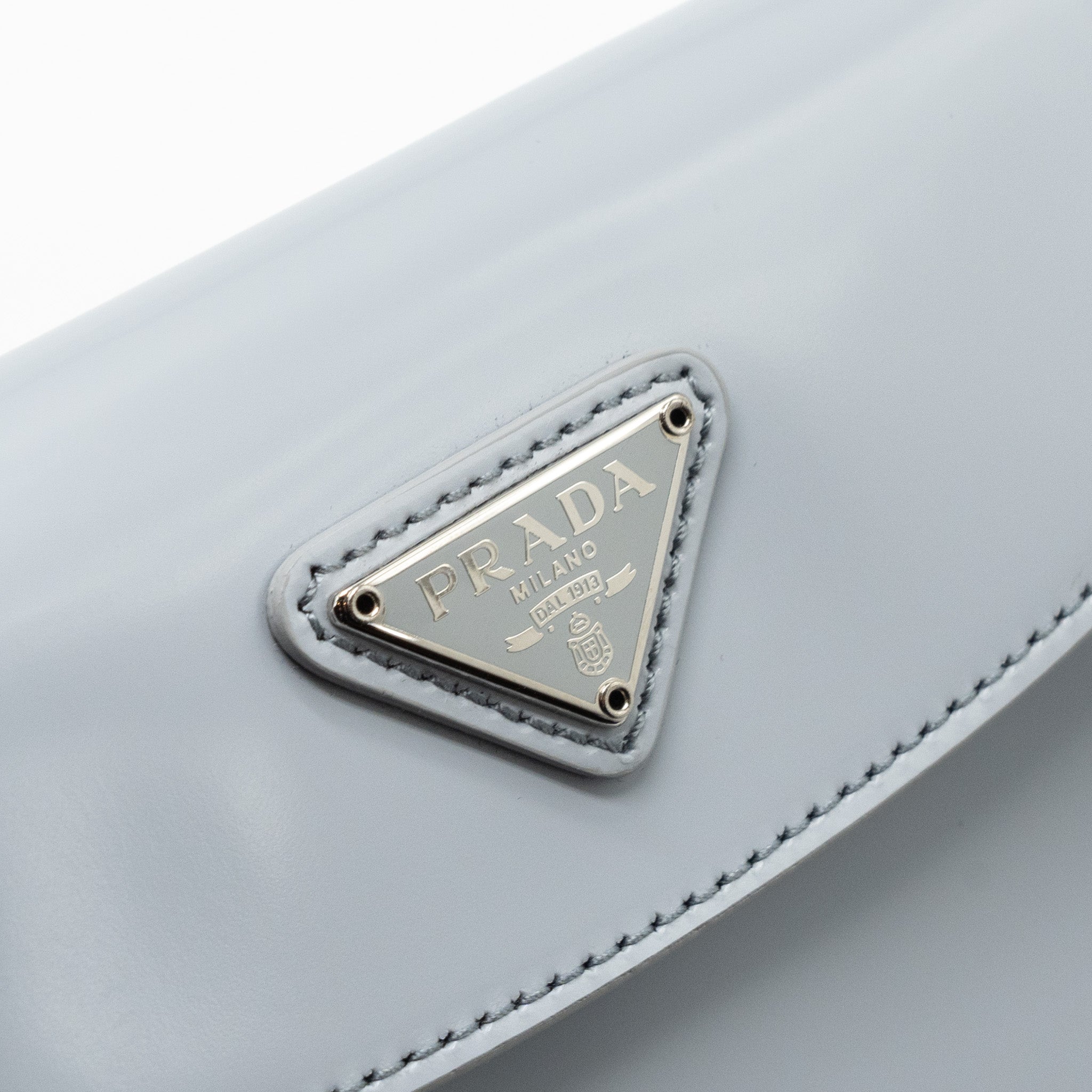 PRADA CLEO MINI BAG BRUSHED LEATHER CORNFLOWER BLUE SHW