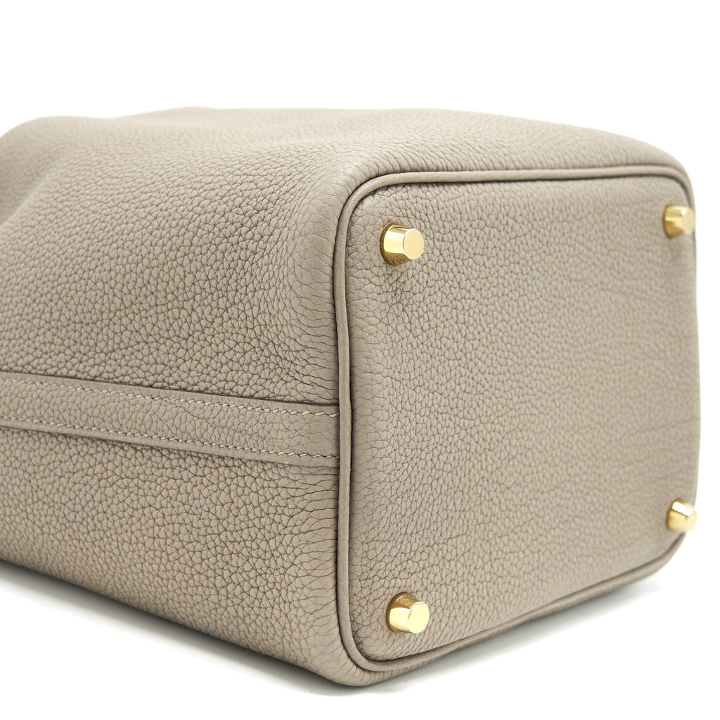 HERMES PICOTIN 18 LOCK BAG TAURILLON MAURICE M8 GRIS ASPHALTE GHW