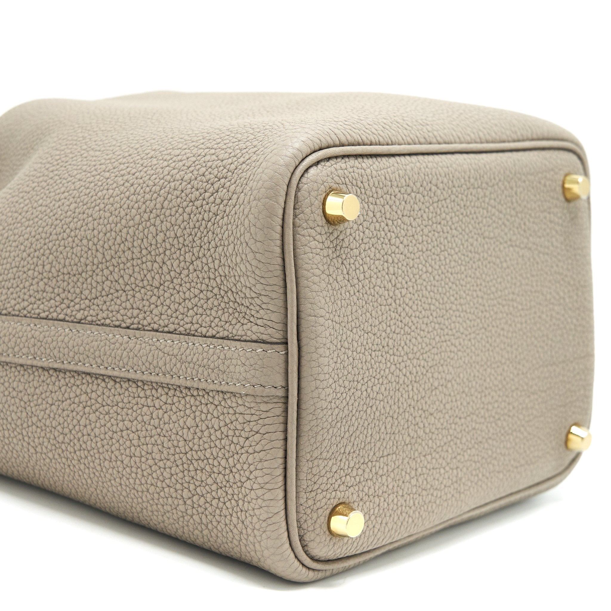 HERMES PICOTIN 18 LOCK BAG TAURILLON MAURICE M8 GRIS ASPHALTE GHW