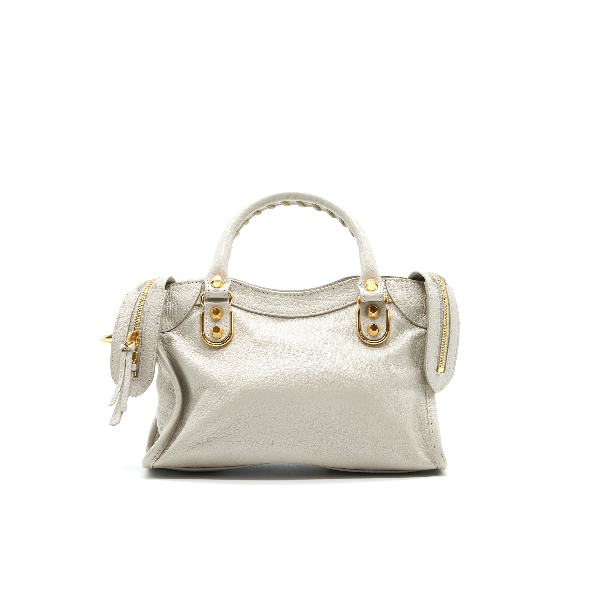 BALENCIAGA MINI GIANT CITY CROSSBODY BAG LIGHT GREY GHW