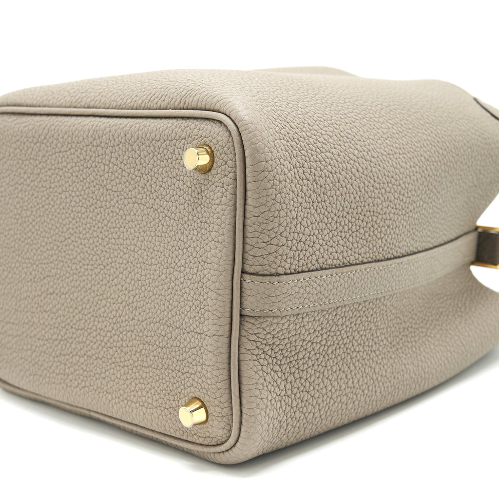HERMES PICOTIN 18 LOCK BAG TAURILLON MAURICE M8 GRIS ASPHALTE GHW
