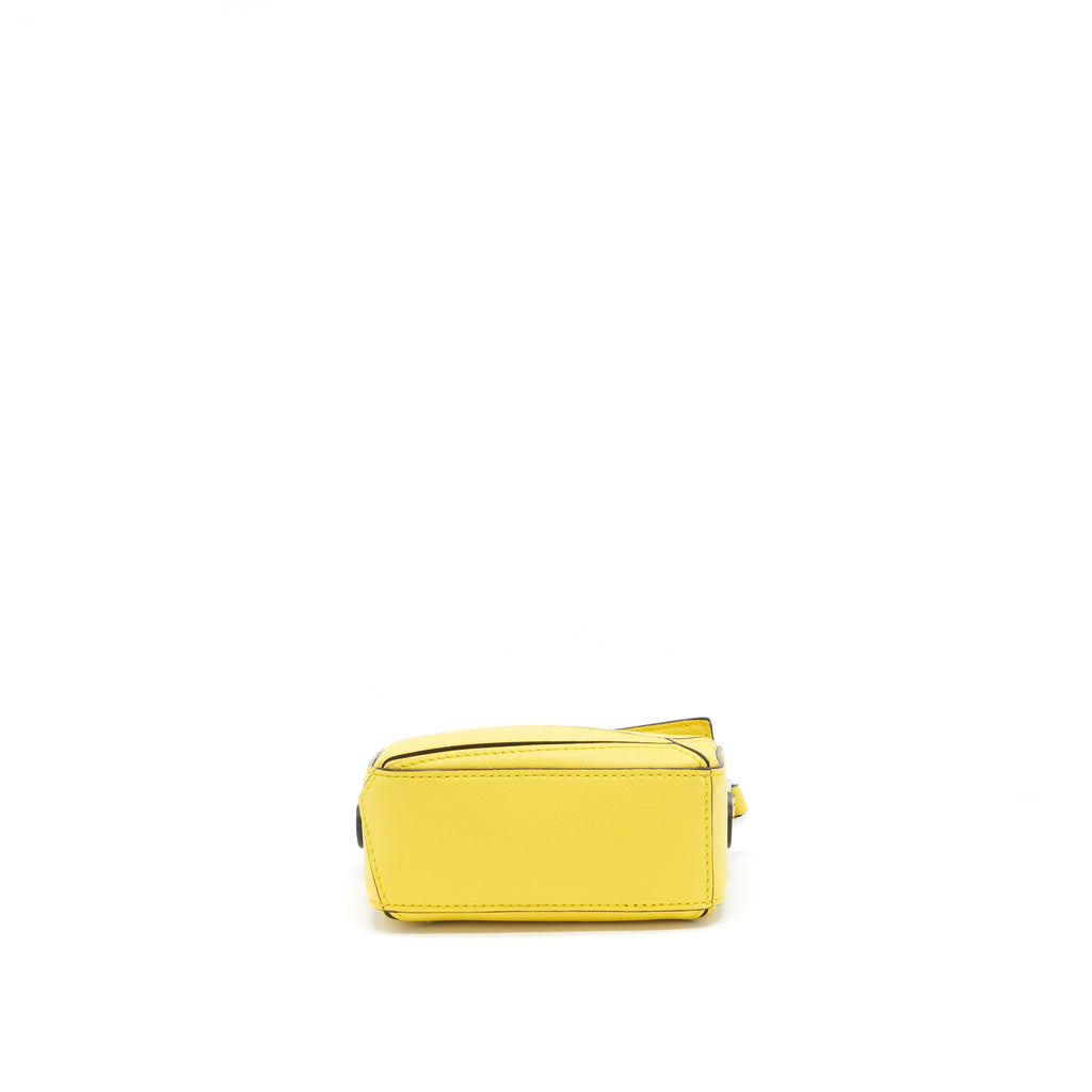 LOEWE NANO PUZZLE CLASSIC CALFSKIN YELLOW WITH SHW