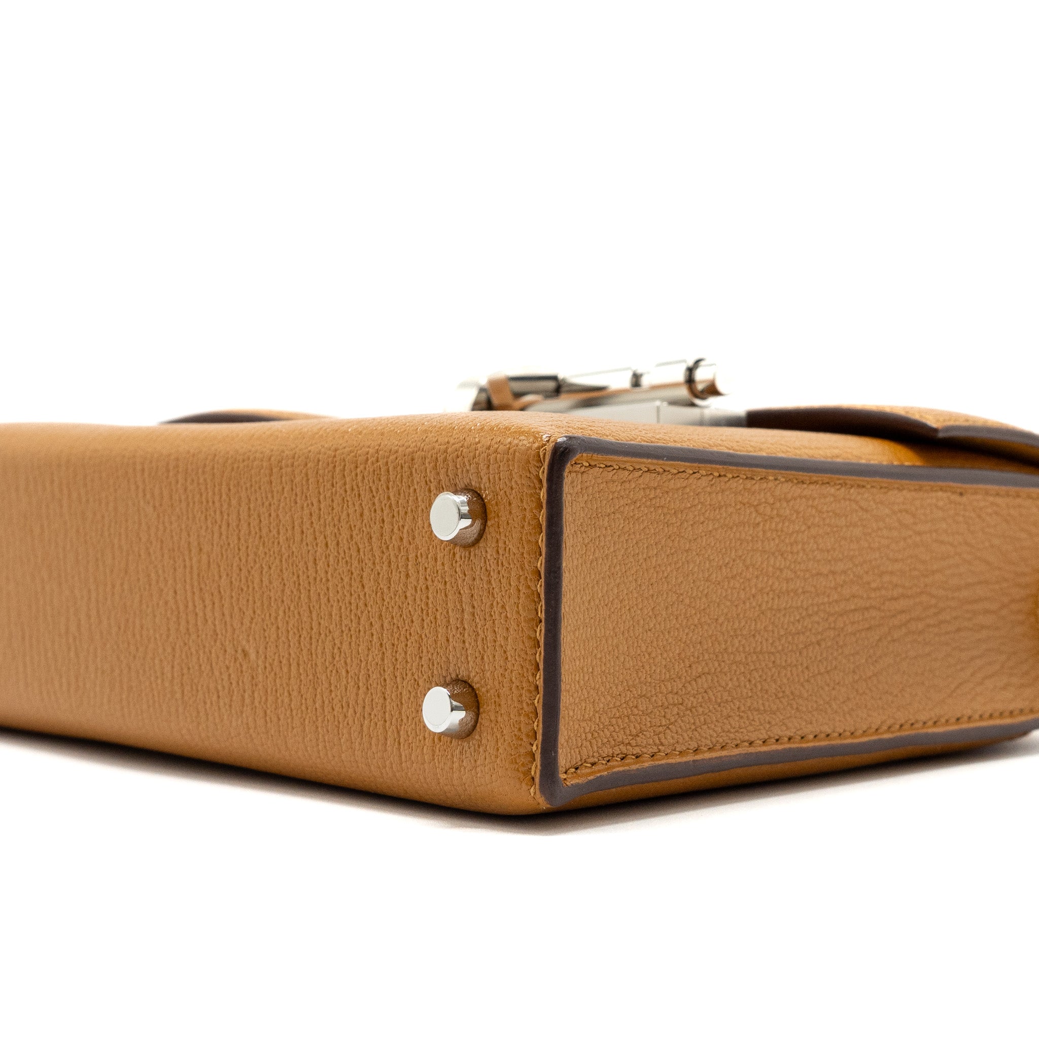 HERMES MINI STRAP VERROU BAG CHEVRE MYSORE CARAMEL/MULTICOLOUR SHW