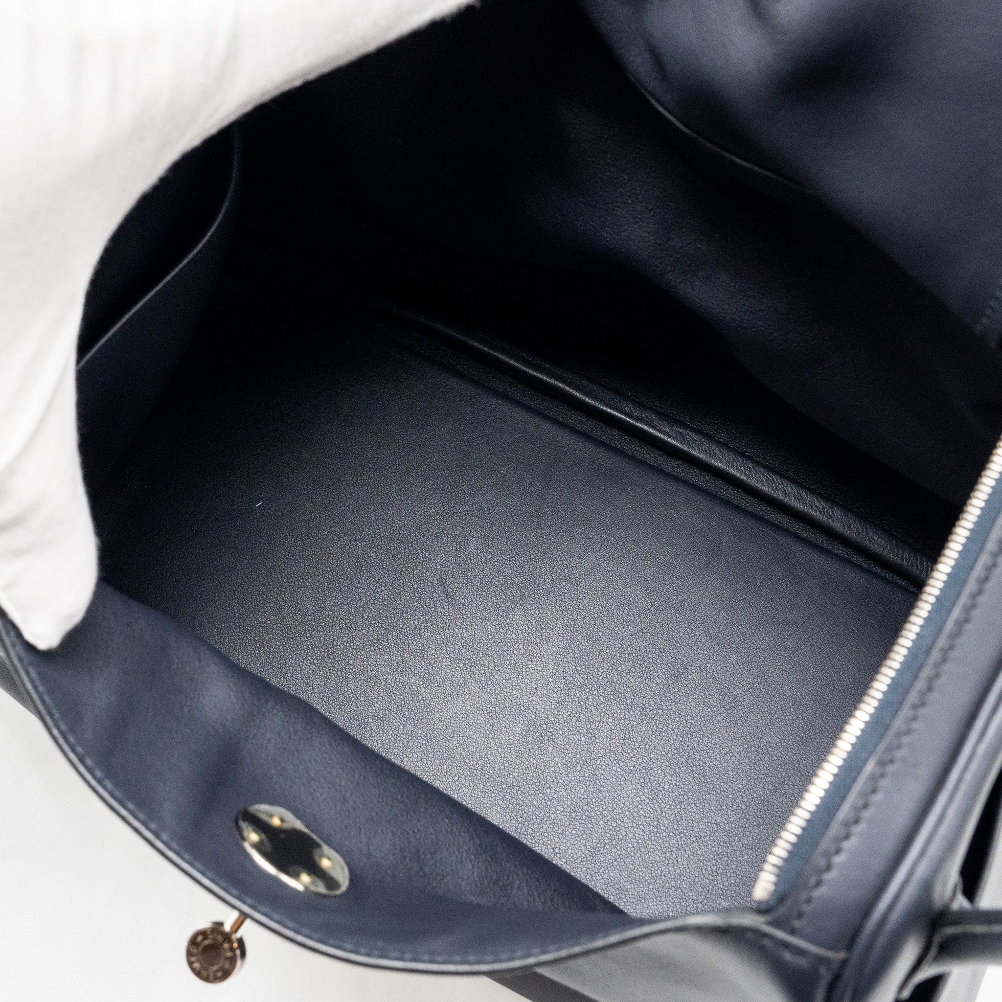 HERMES LINDY 26 SWIFT/EPSOM BLUE INDIGO WITH TRESSAGE STRAP SHW