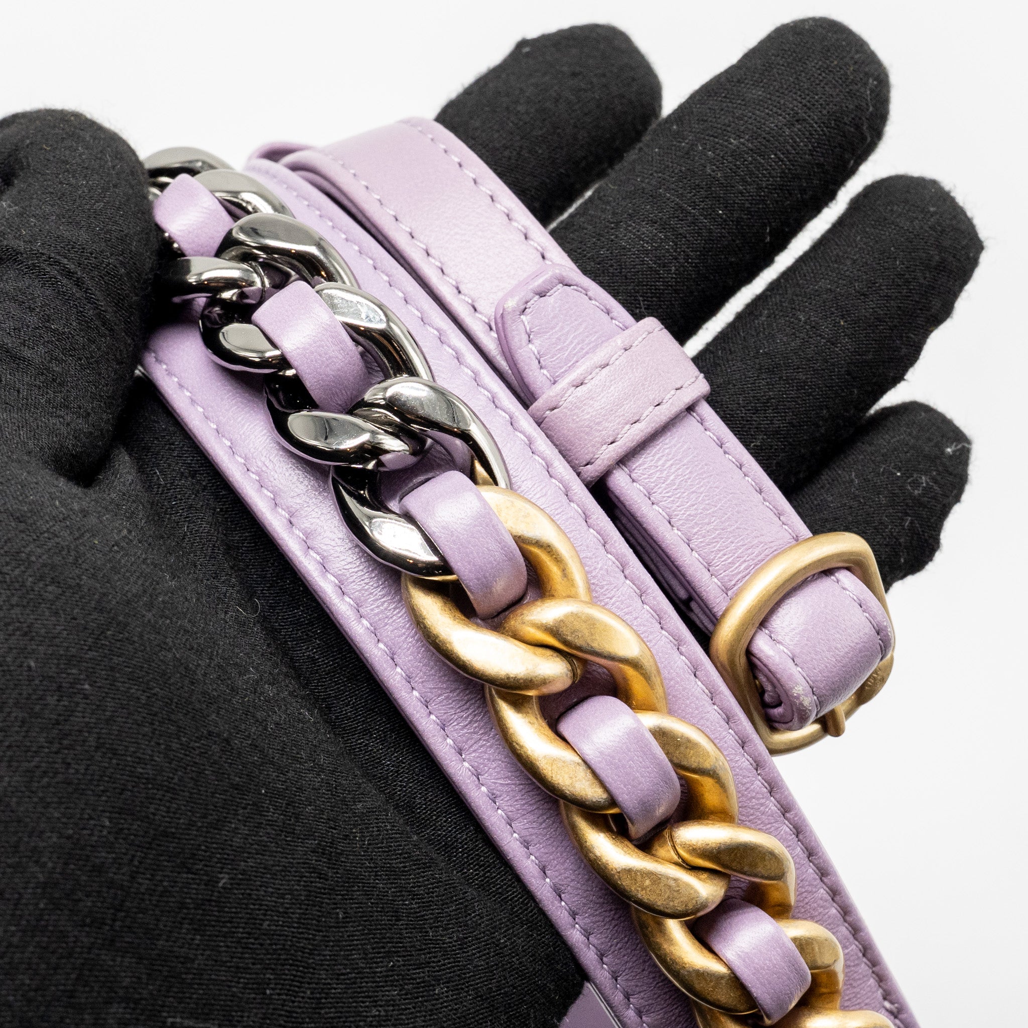 CHANEL 19 BELT/WAIST BAG FABRIC PURPLE MULTICOLOURED HARDWARE
