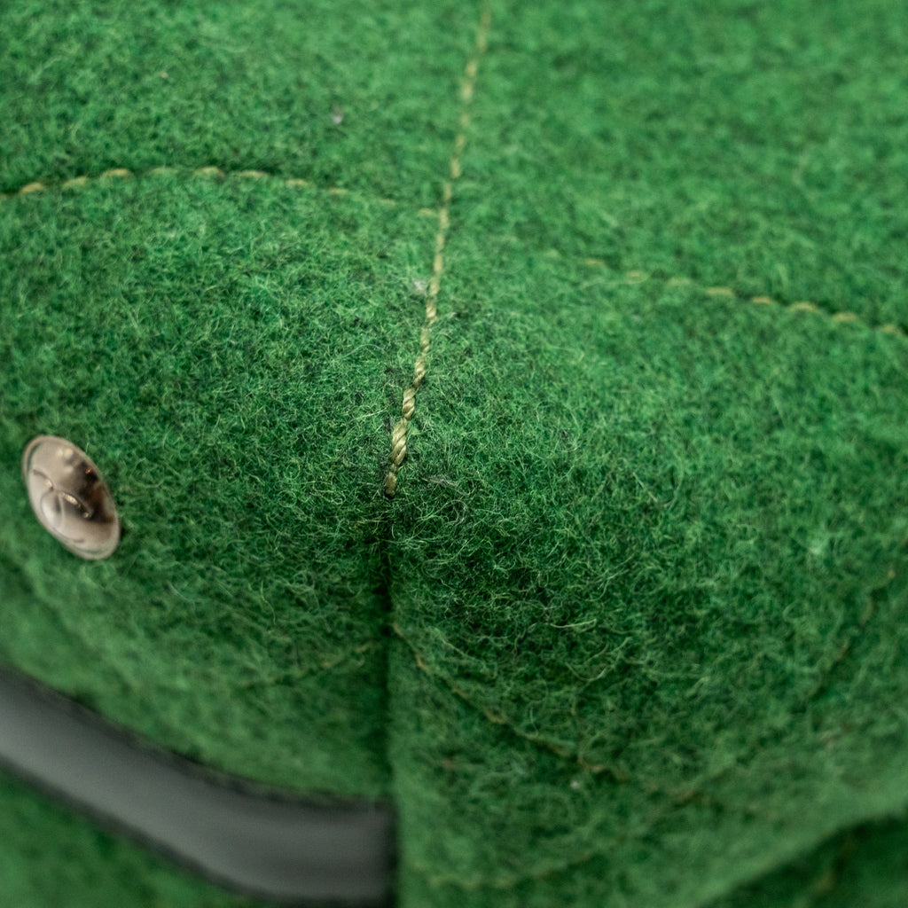 CHANEL MEDIUM QUILTED POP TOTE BAG FELT / LEATHER GREEN RUTHENIUM HARDWARE