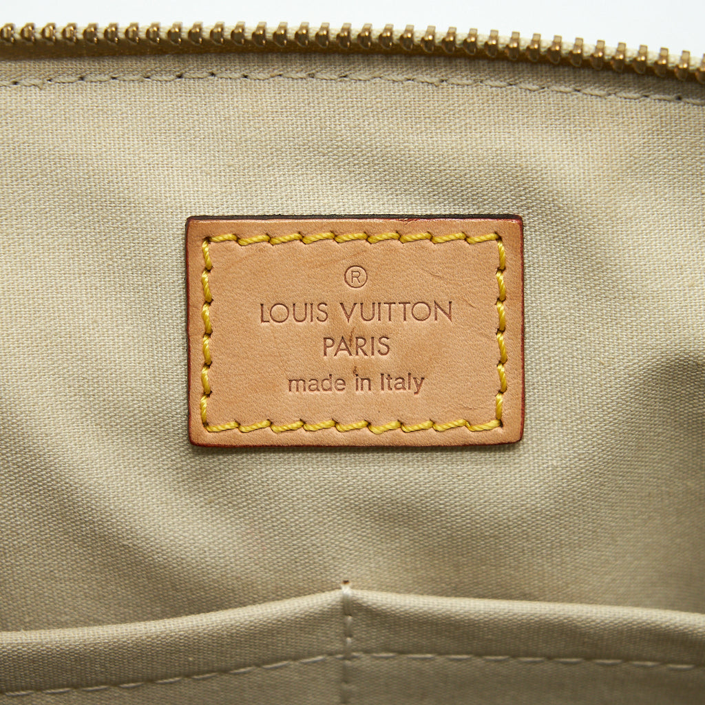 LOUIS VUITTON VINTAGE BOWLING TOTE SHOULDER BAG PATENT WHITE GHW
