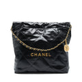 CHANEL SMALL 22 BAG BLACK WITH GHW (MICROCHIP)
