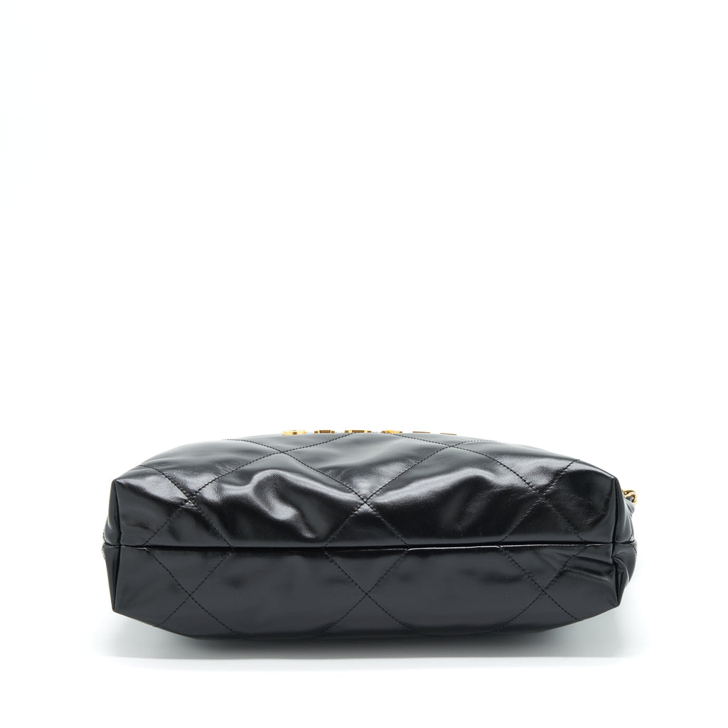 CHANEL SMALL 22 BAG BLACK WITH GHW (MICROCHIP)