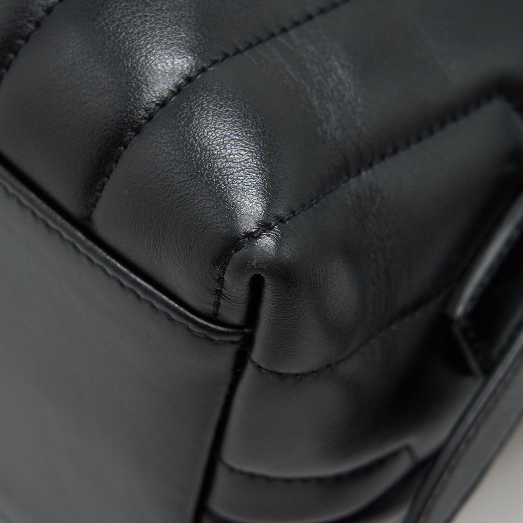 SAINT LAURENT MEDIUM LOULOU BACKPACK BLACK Y MATELASS
