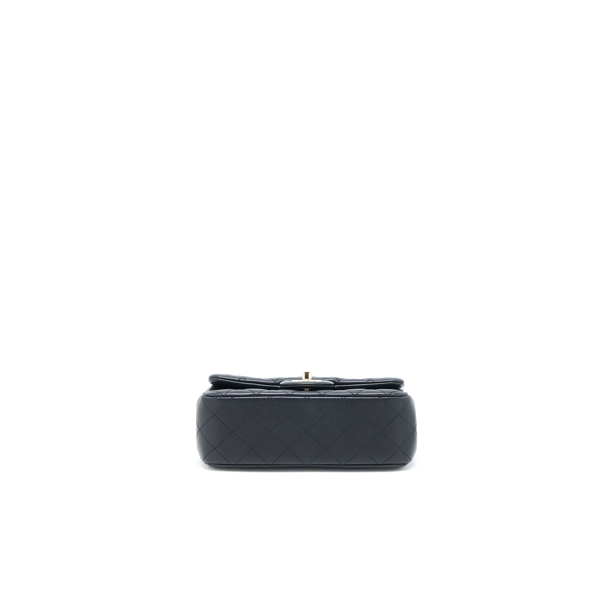 CHANEL 23C PEARL CRUSH MINI RECTANGULAR FLAP BAG LAMBSKIN BLACK LGHW (MICROCHIP)