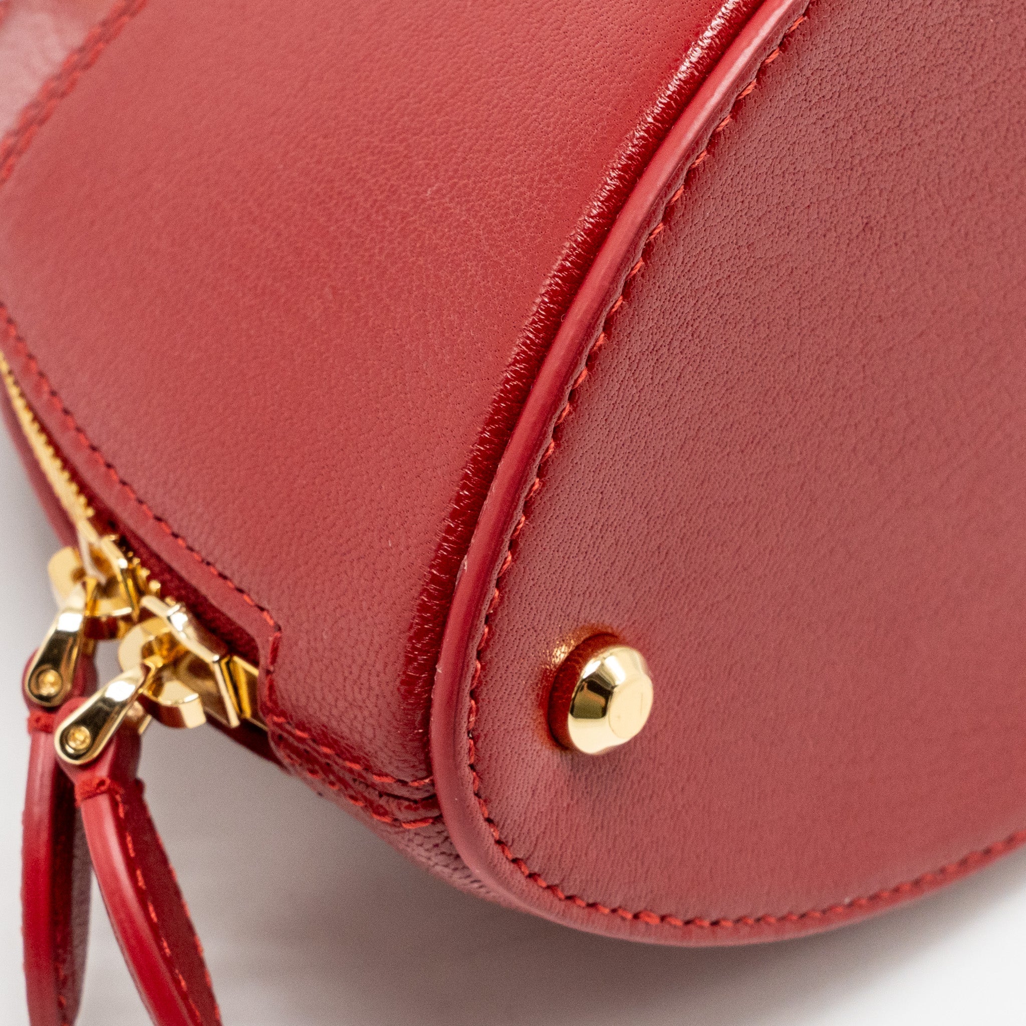 BVLGARI MARQUISE SMALL TOP HANDLE BAG ROYAL RUBY GOAT LEATHER RED GHW