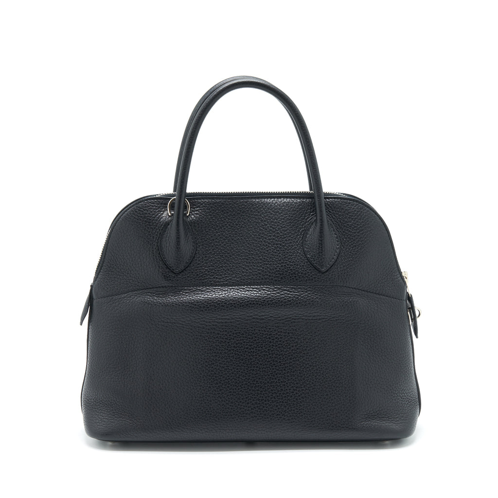 HERMES BOLIDE 31 CLEMENCE LEATHER BLACK WITH SHW