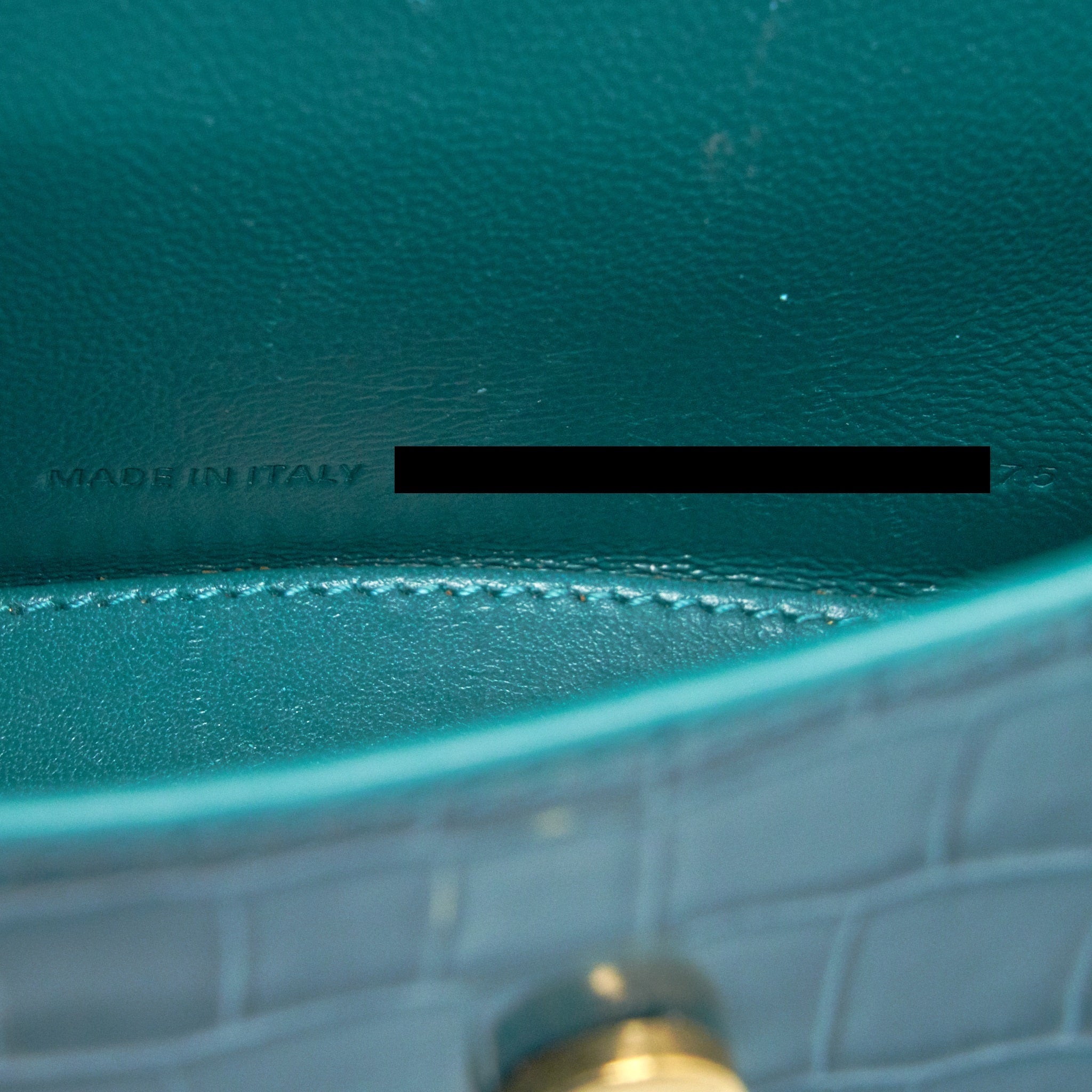 BALENCIAGA HOURGLASS XS CROC-EFFECT LEATHER BLUE