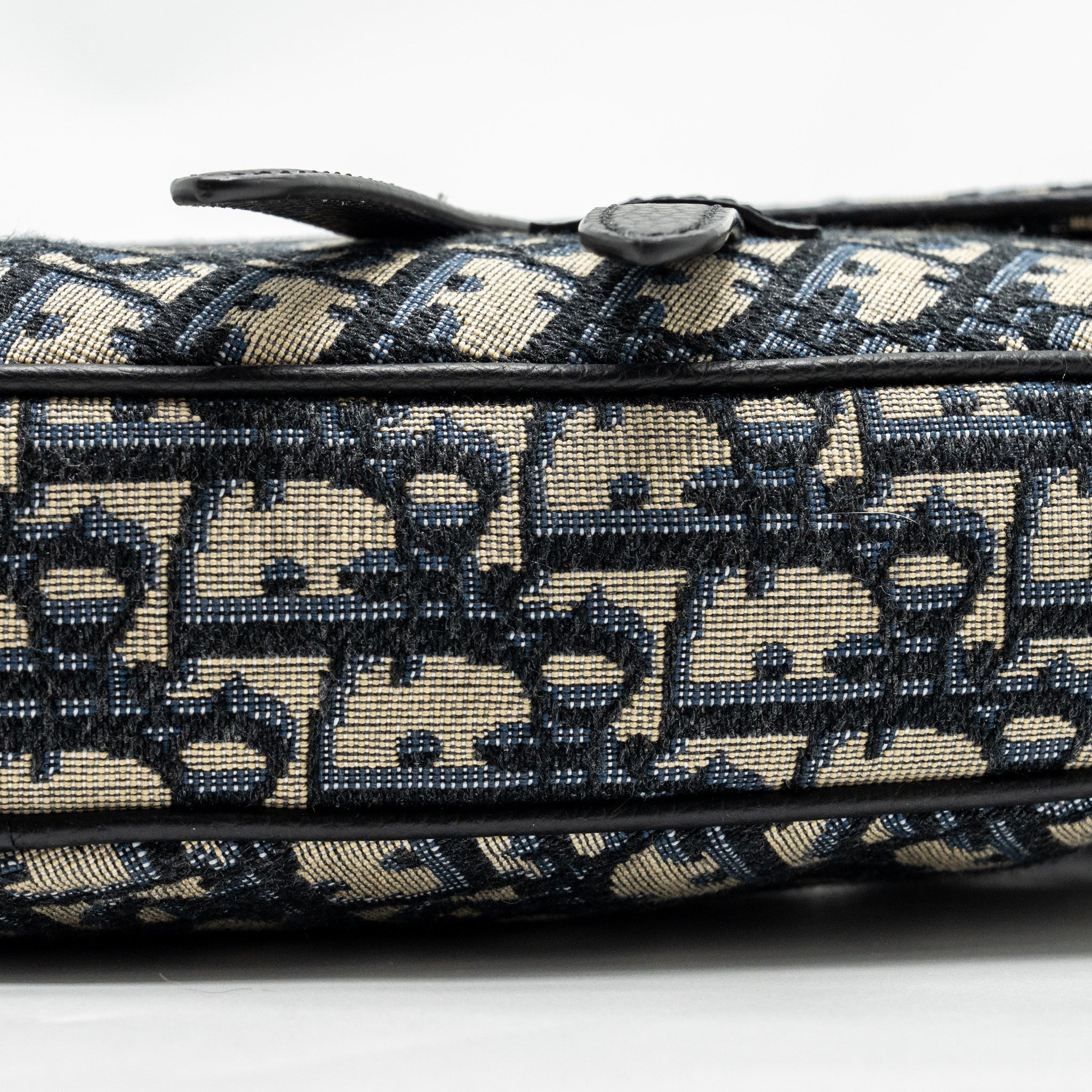 DIOR HOMME SADDLE BAG OBLIQUE JACQUARD BEIGE/BLACK GHW