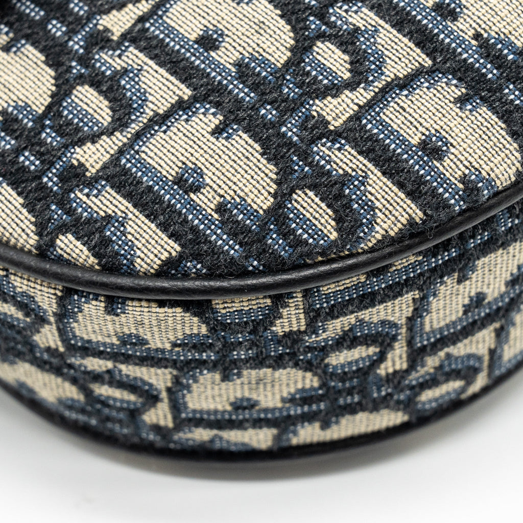 DIOR HOMME SADDLE BAG OBLIQUE JACQUARD BEIGE/BLACK GHW