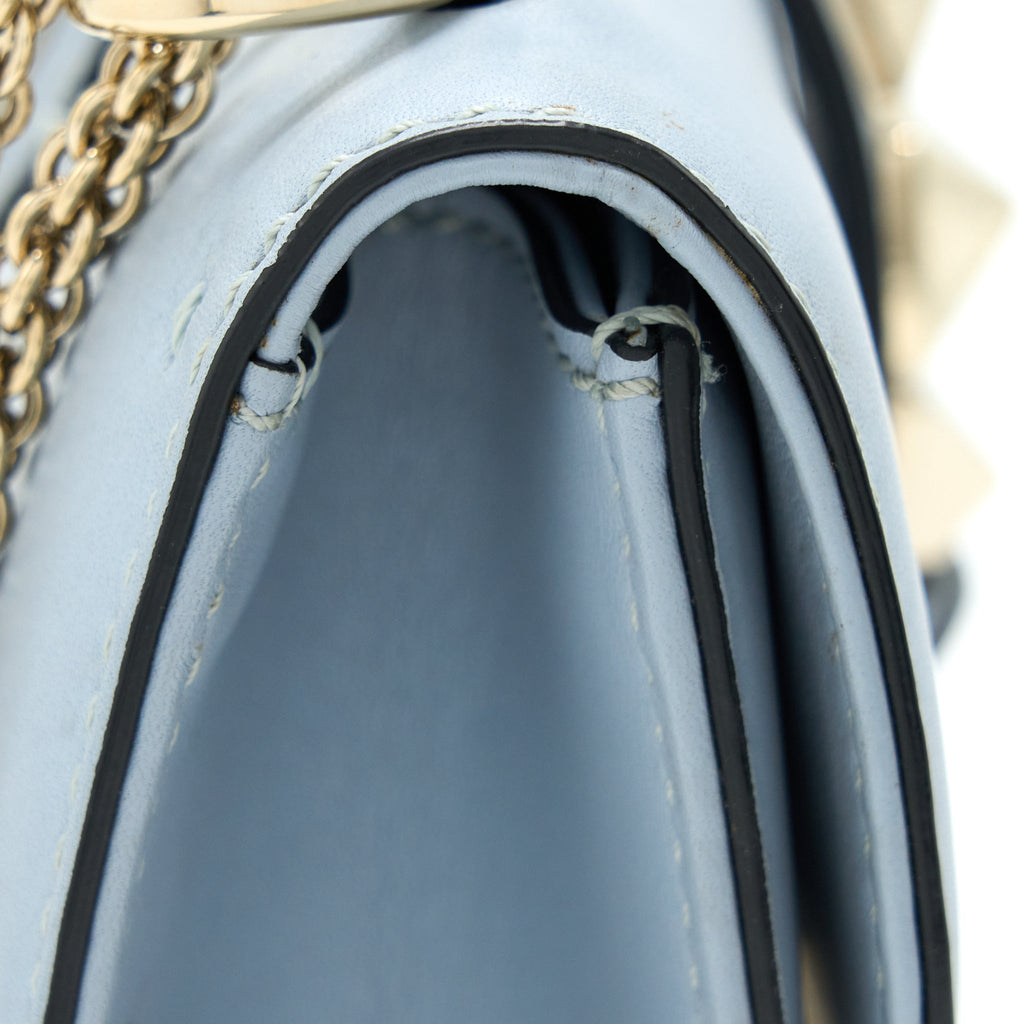 VALENTINO ROCKSTUD LOCK BAG LIGHT BLUE SHW