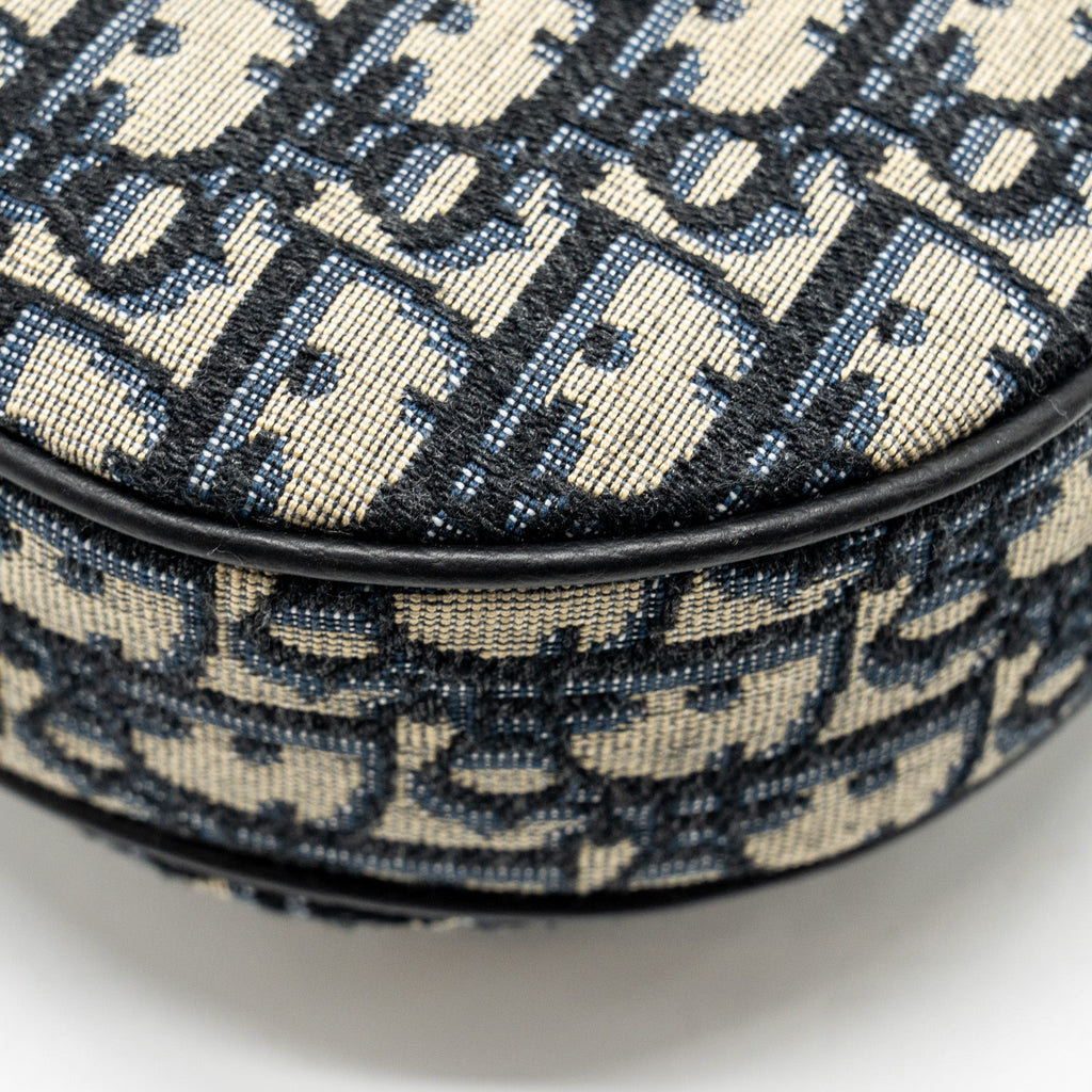 DIOR HOMME SADDLE BAG OBLIQUE JACQUARD BEIGE/BLACK GHW
