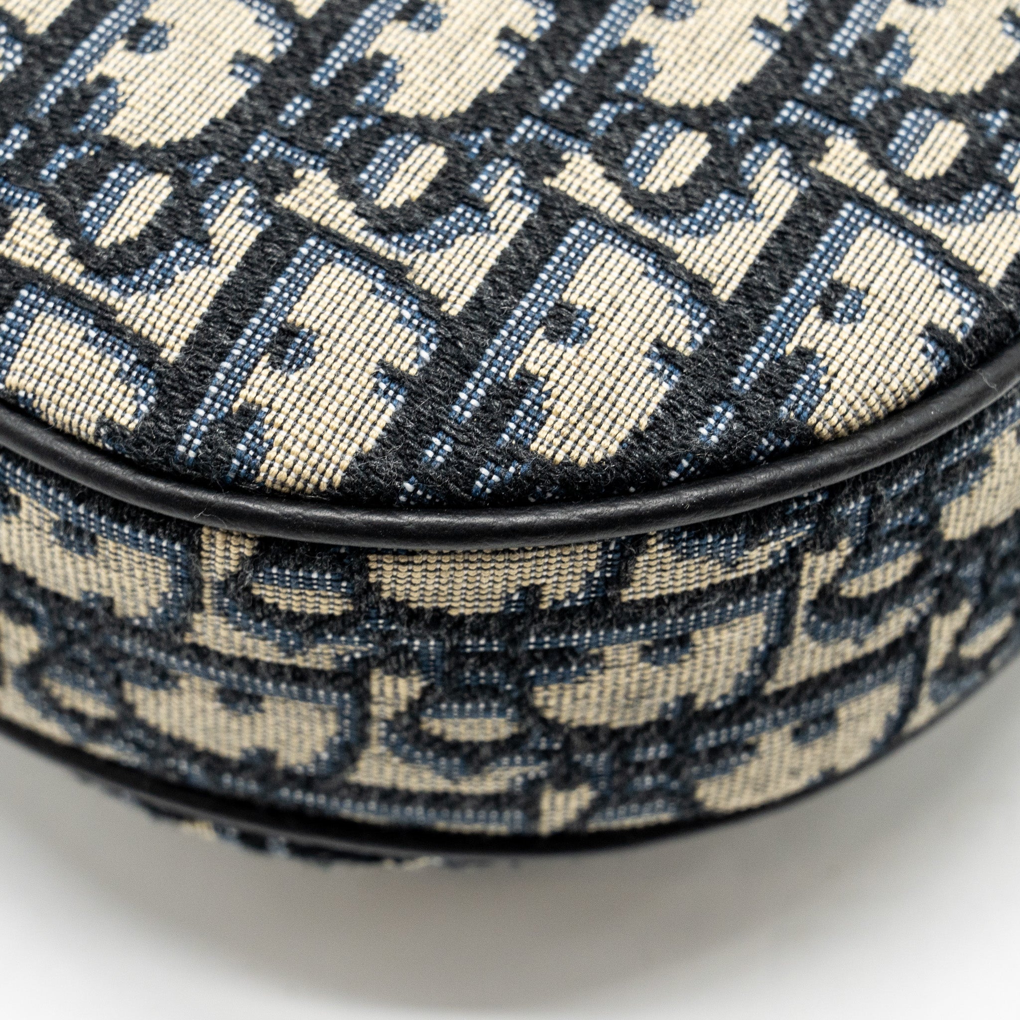 DIOR HOMME SADDLE BAG OBLIQUE JACQUARD BEIGE/BLACK GHW