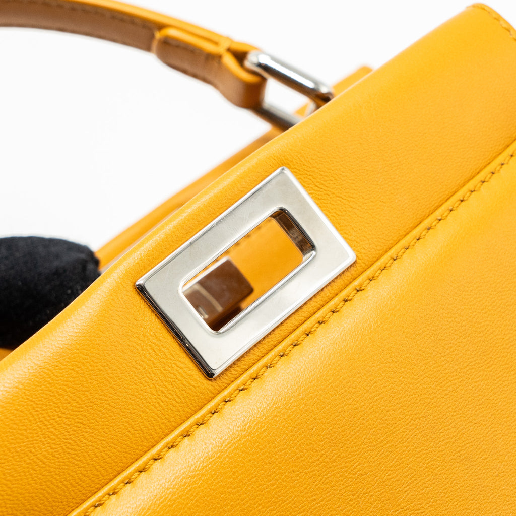 FENDI MINI PEEKABOO LAMBSKIN BRIGHT YELLOW SHW