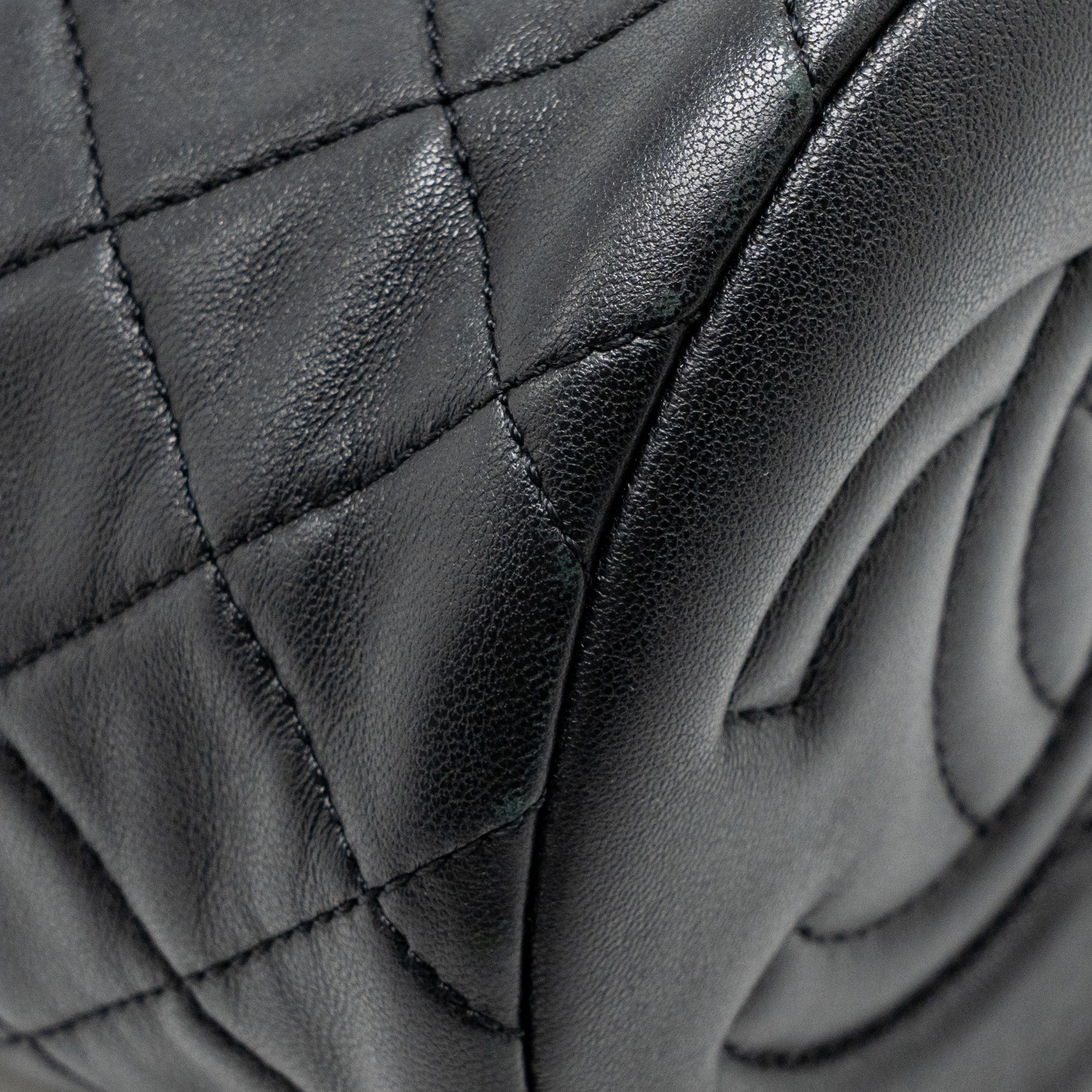 CHANEL PEARL CRUSH MINI BUCKET BAG LAMBSKIN BLACK GHW (MICROCHIP)