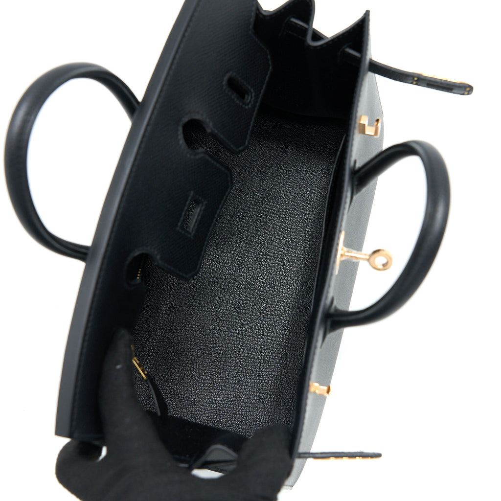 HERMES BIRKIN 25 EPSOM BLACK RGHW