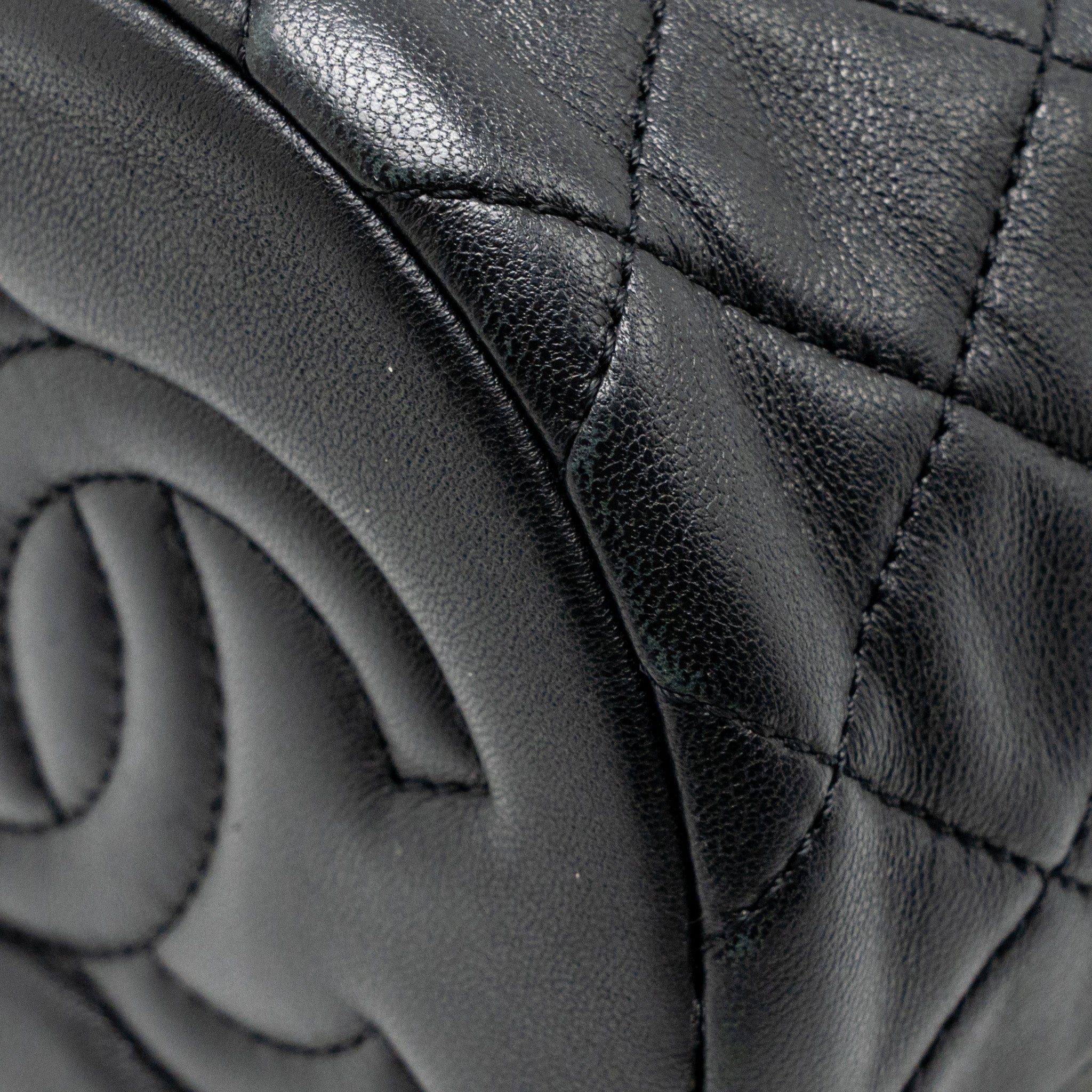 CHANEL PEARL CRUSH MINI BUCKET BAG LAMBSKIN BLACK GHW (MICROCHIP)