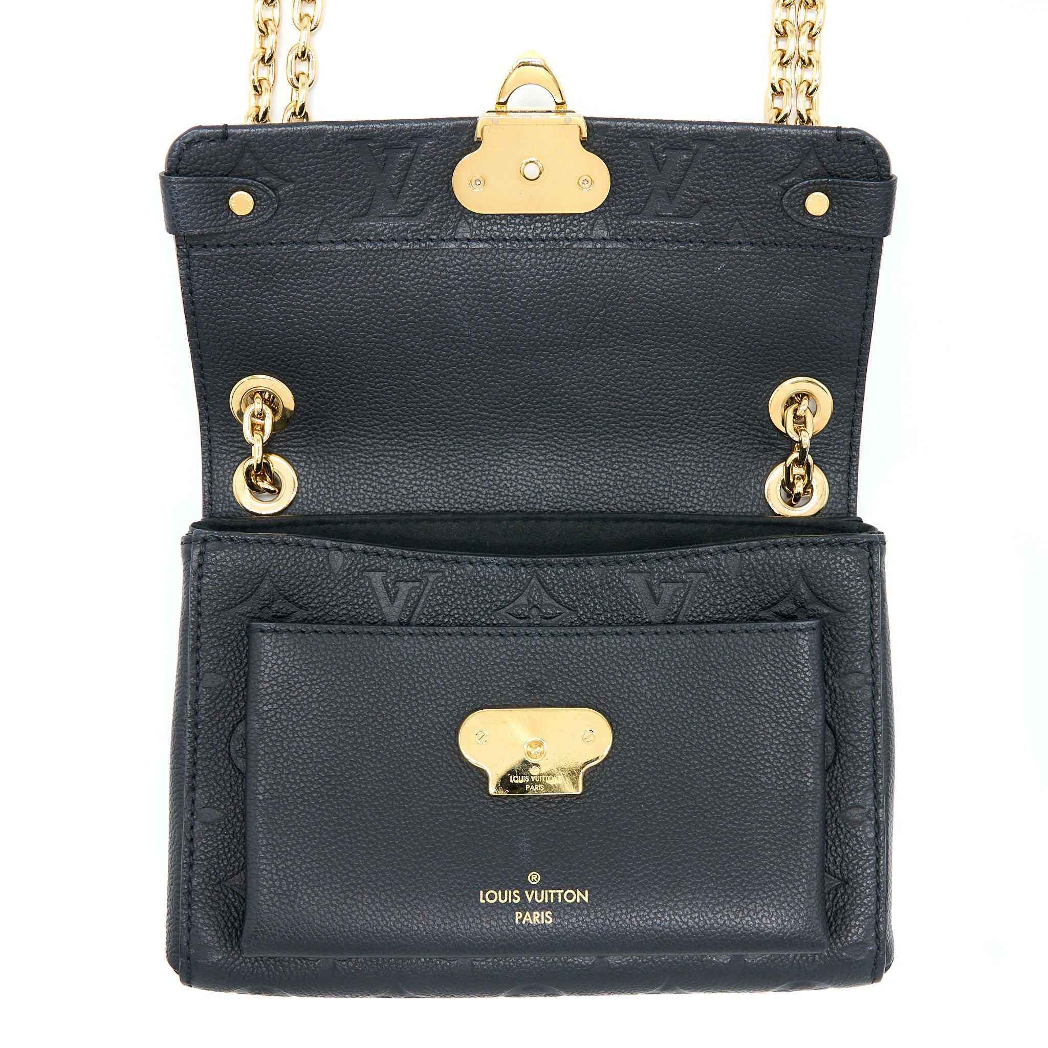 LOUIS VUITTON VAVIN BB MONOGRAM EMPREINTE BLACK GHW