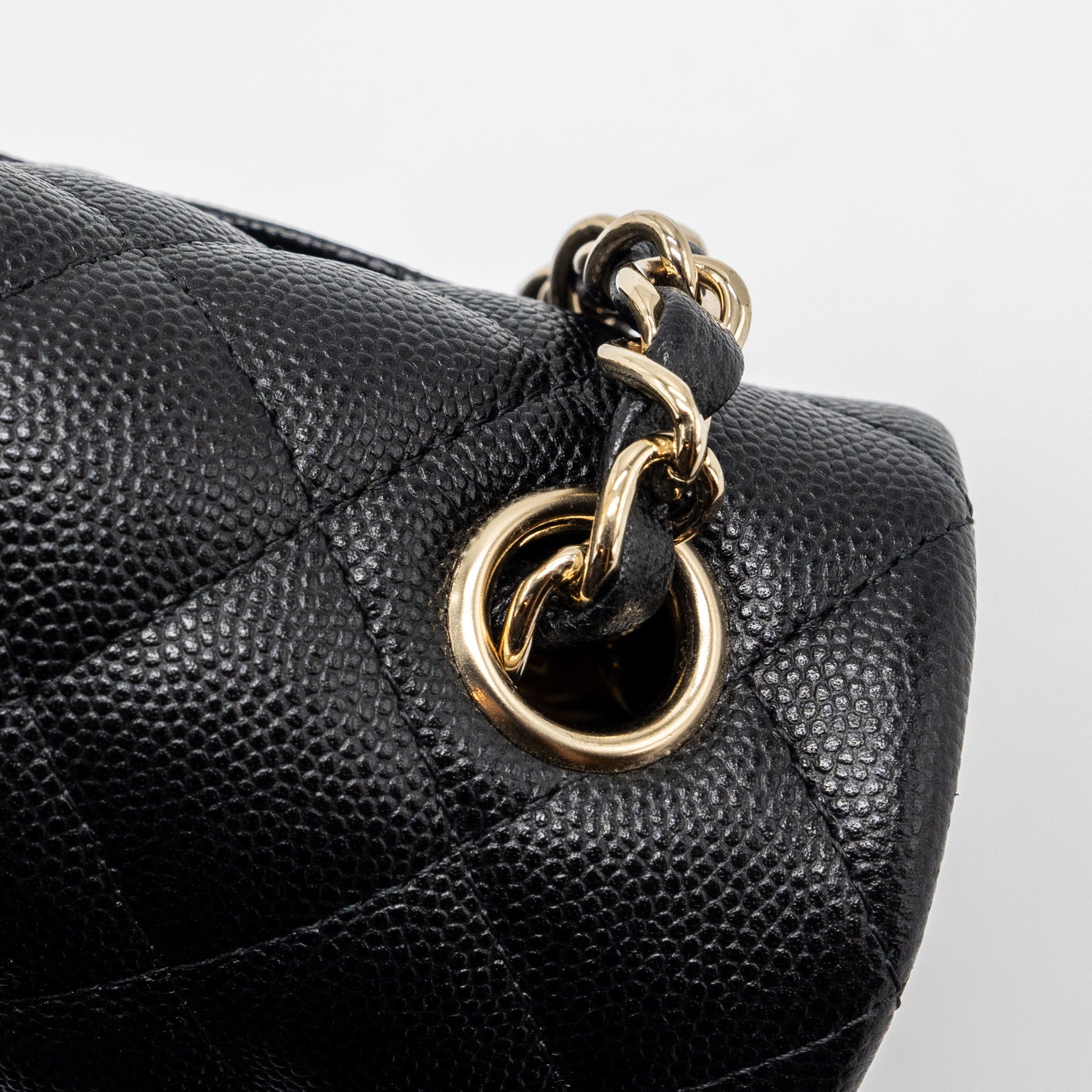 CHANEL CLASSIC MINI RECTANGULAR FLAP BAG CAVIAR BLACK GHW